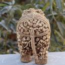 Marble Powder Elephant Statue | 12 Inch