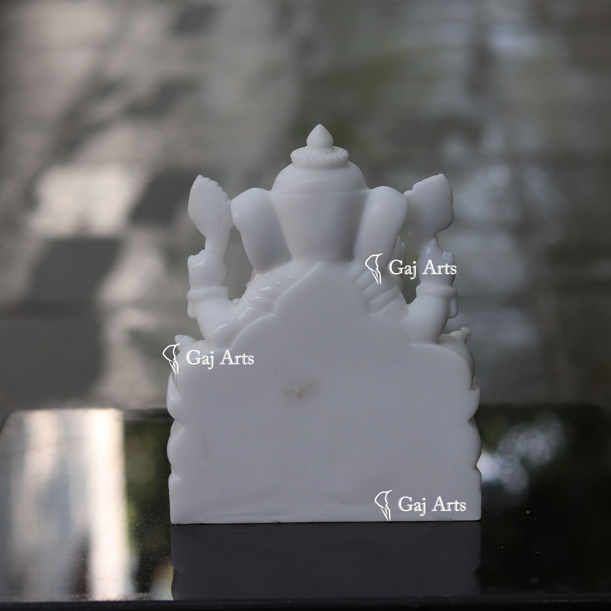 White Marble Ganesh Statue | 9 Inch