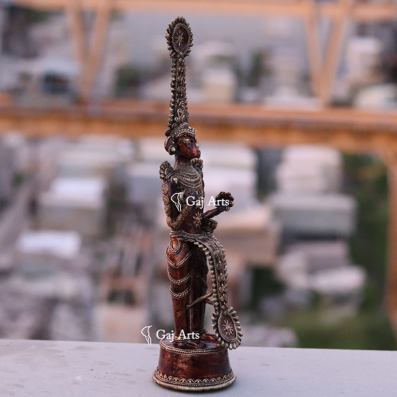 tribal god couple statues 17"