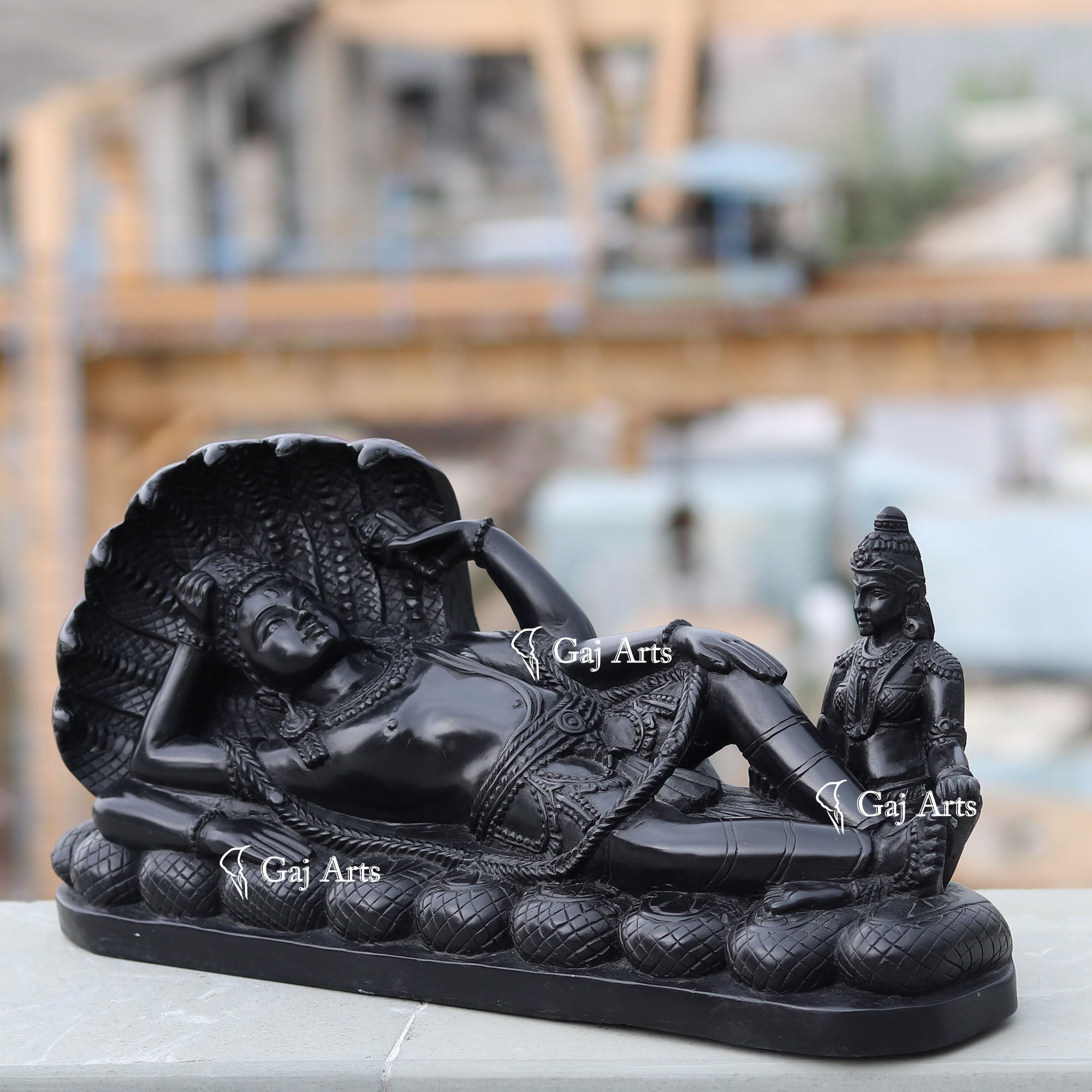 Black Marble Vishnu Ji Statue | 18 Inch