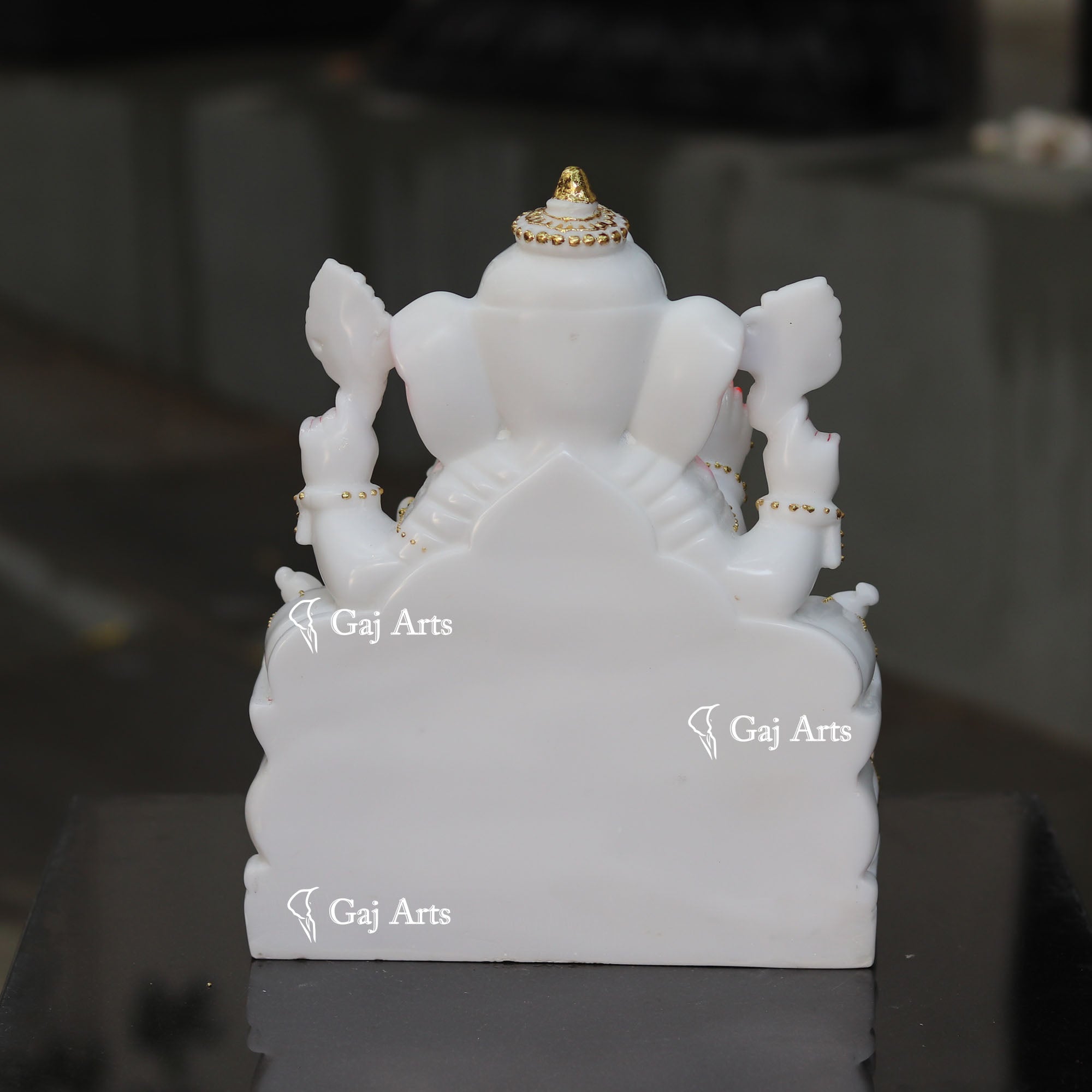 White Marble Ganesh Idol | 12 Inch
