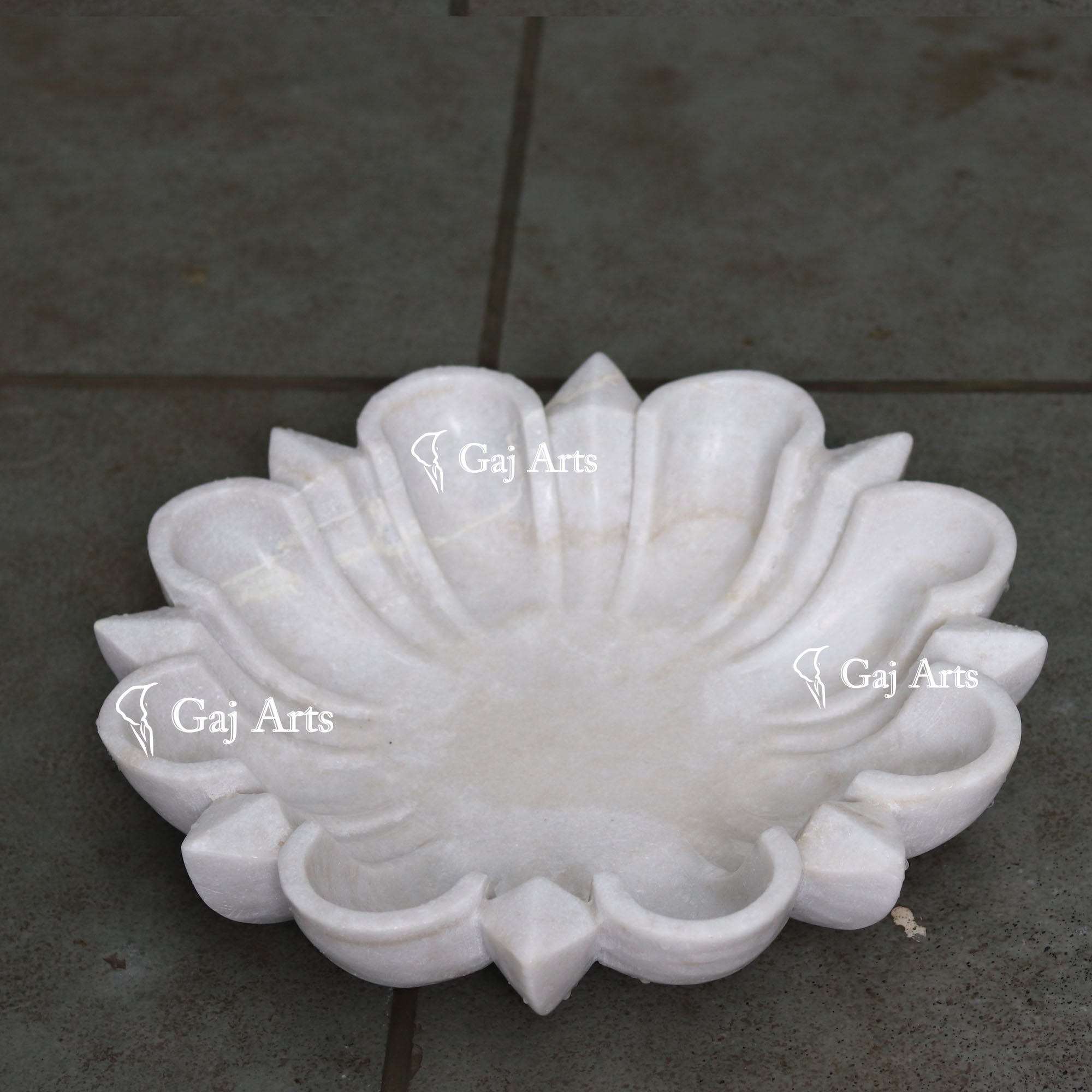 White Marble Premium Floral Bowl | 15 Inch