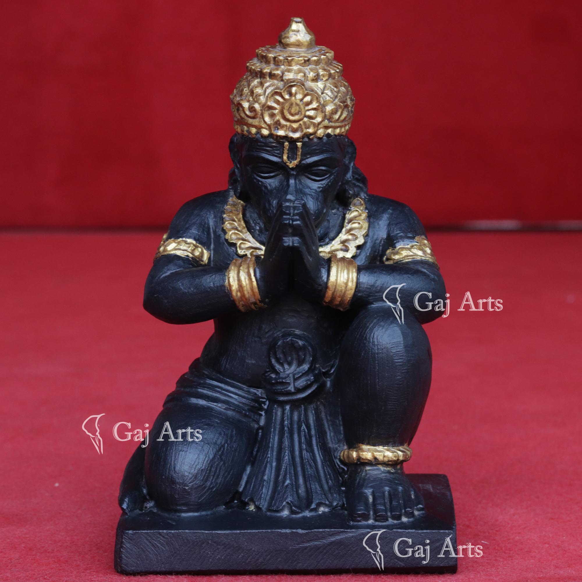 Black Marble Veer Hanuman Ji Idol | 12 Inch