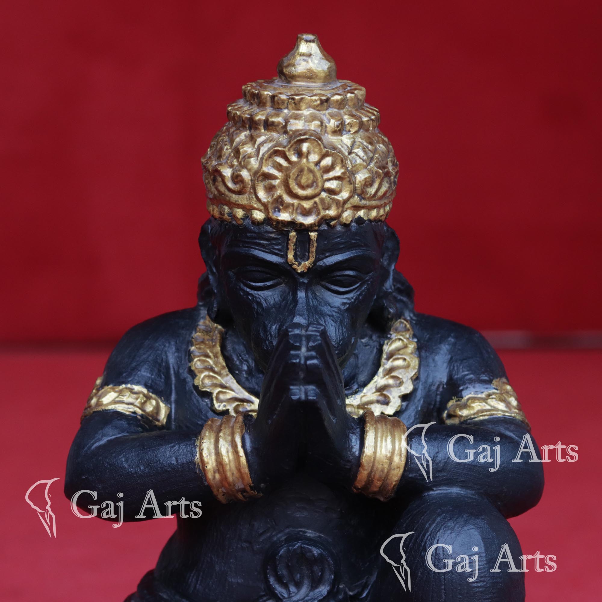 Black Marble Veer Hanuman Ji Idol | 12 Inch
