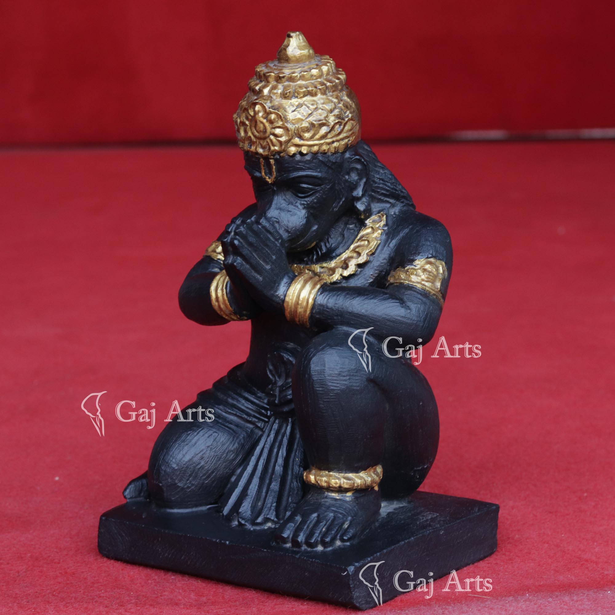 Black Marble Veer Hanuman Ji Idol | 12 Inch