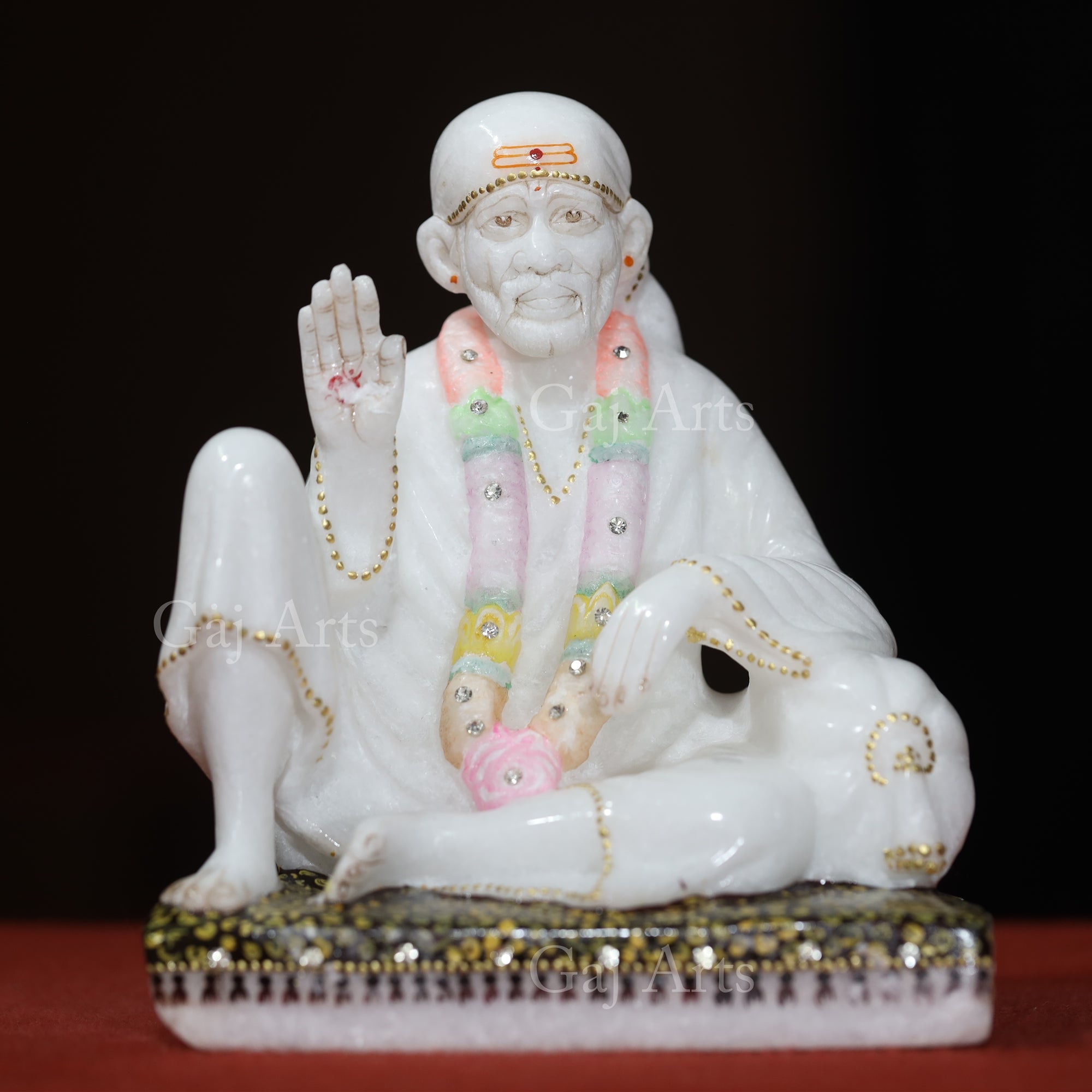 White Makrana Marble Sai Baba Idol | 8 Inch
