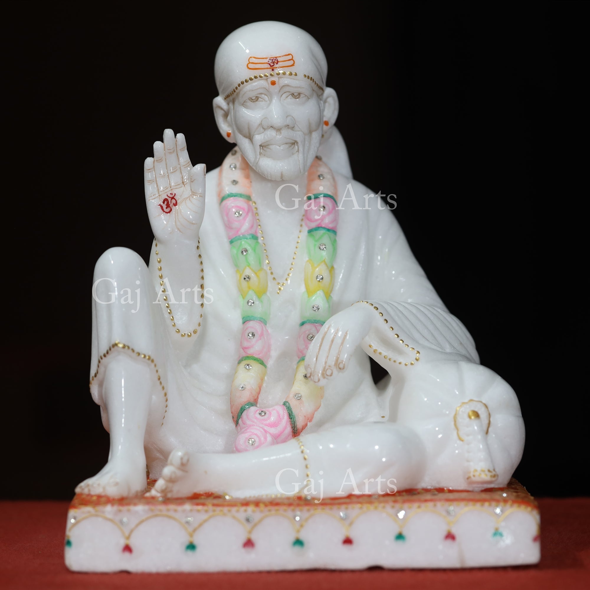 White Makrana Marble Sai Baba Idol | 11 Inch