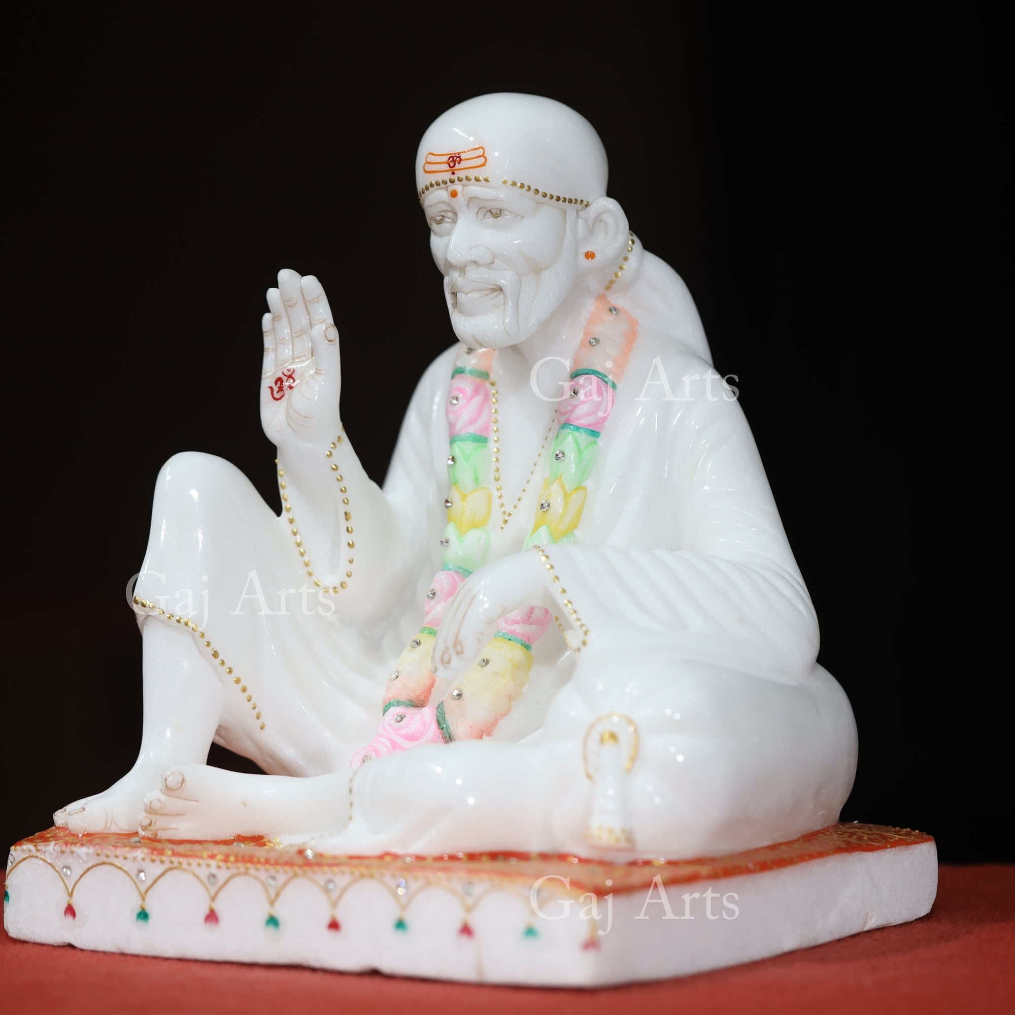 White Makrana Marble Sai Baba Idol | 11 Inch
