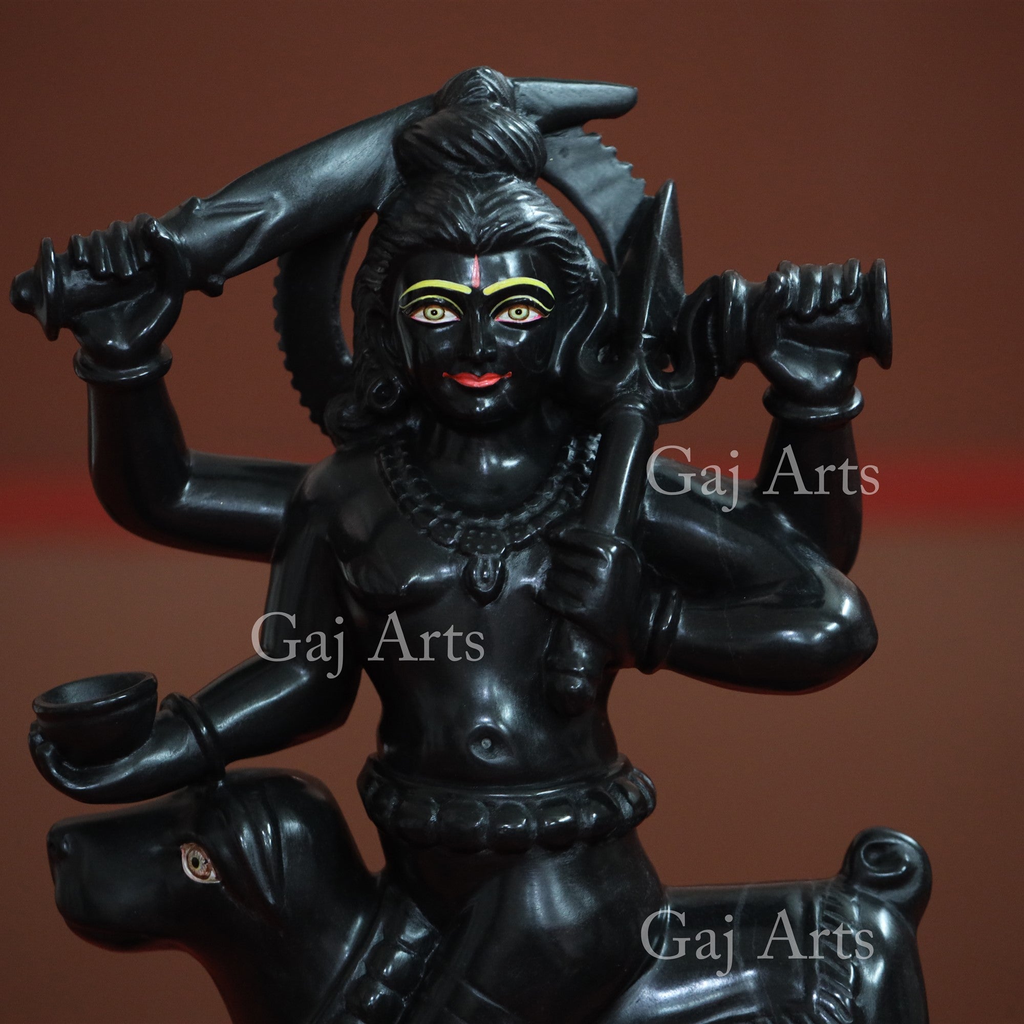 Marble Kaal Bhairav Idol | 21 Inch