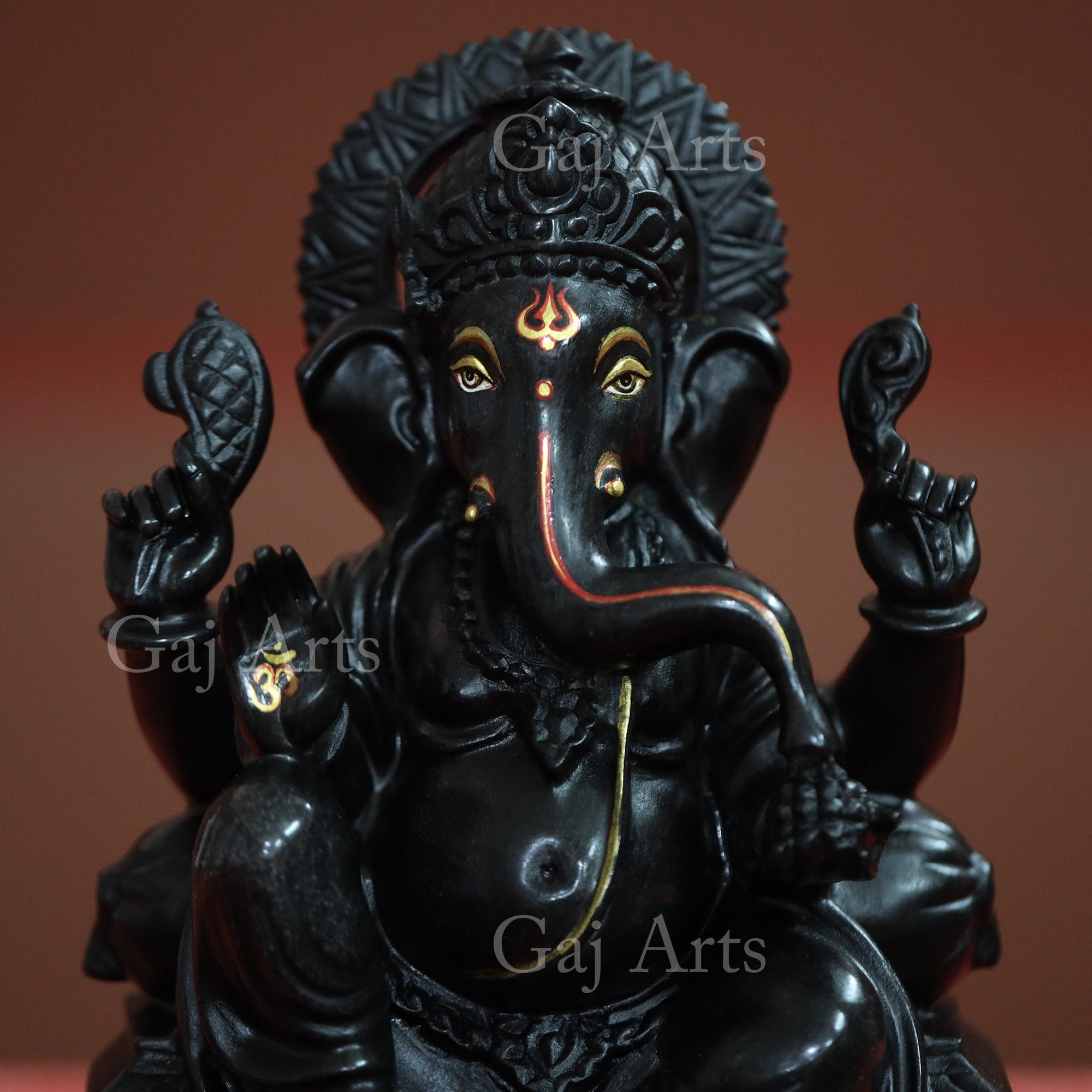 Rajasthan Black Marble Ganesh Idol | 12 Inch