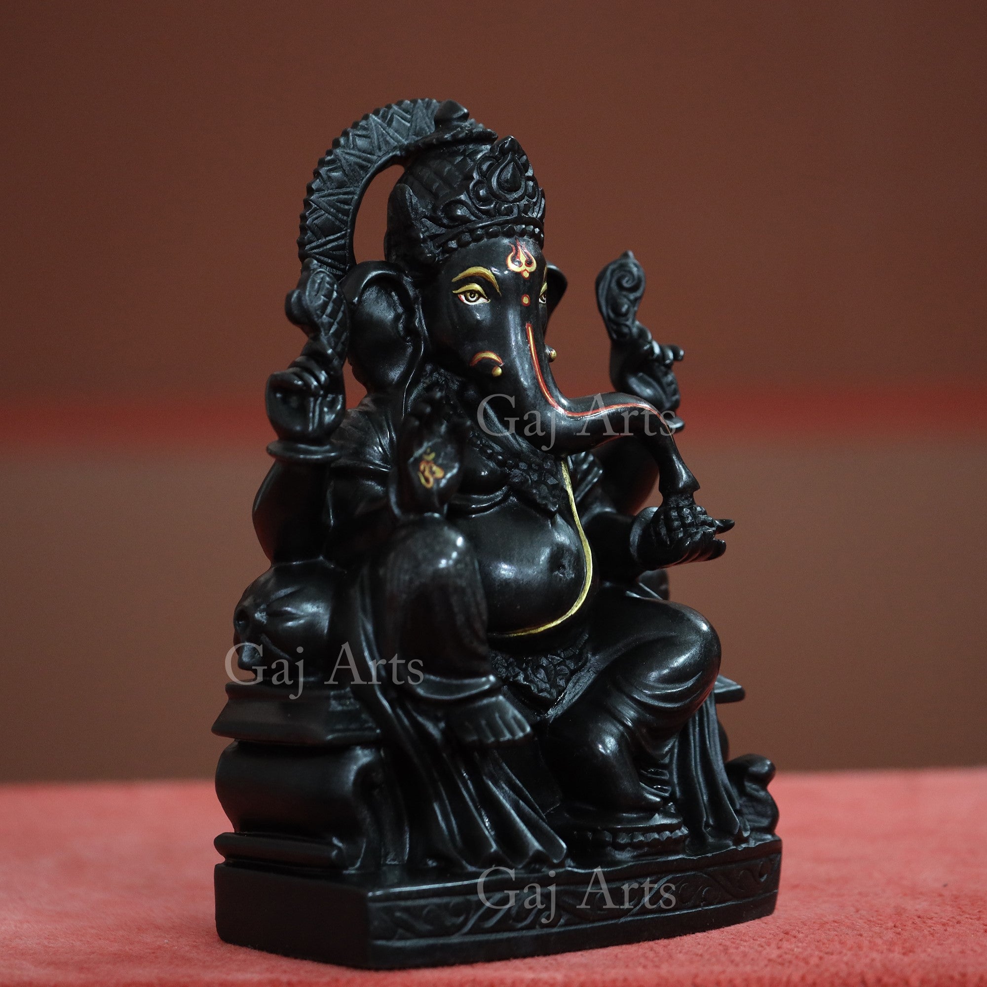 Rajasthan Black Marble Ganesh Idol | 12 Inch