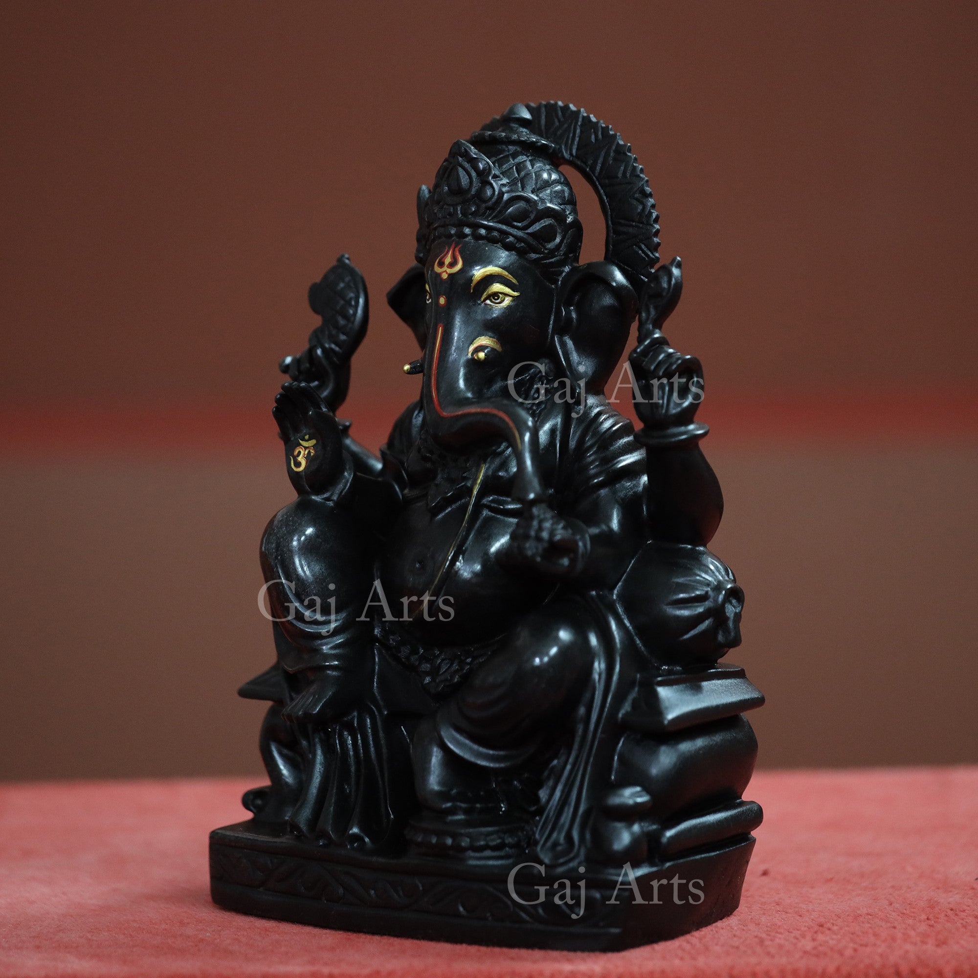 Rajasthan Black Marble Ganesh Idol | 12 Inch