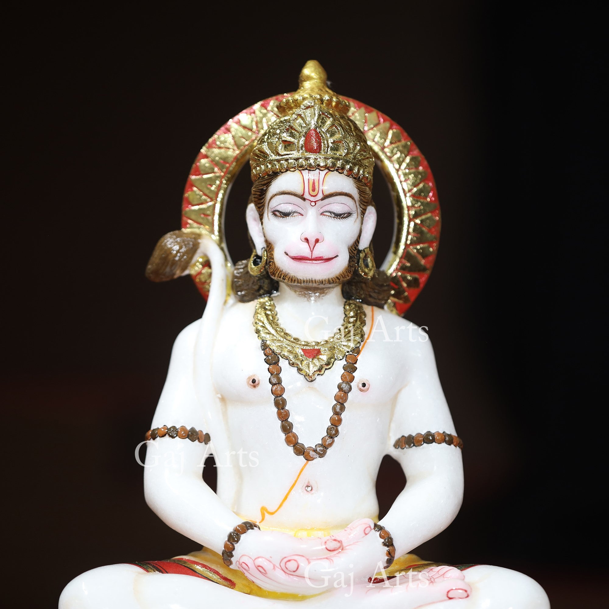 Marble Dhyana Hanuman Ji Idol | 15 Inch