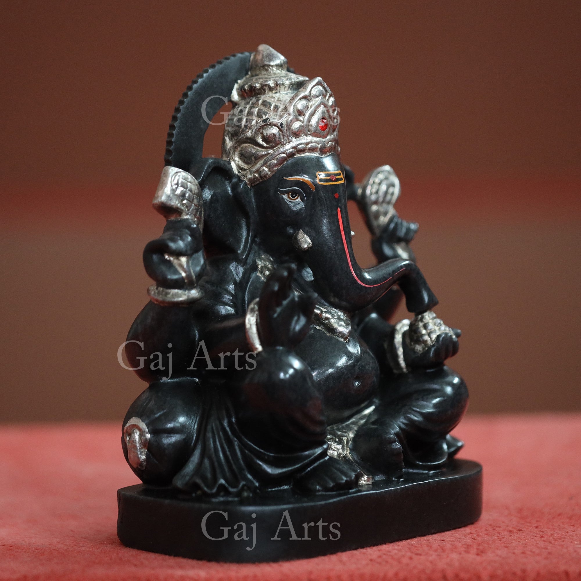 Rajasthan Black Marble Ganesh Idol | 9 Inch
