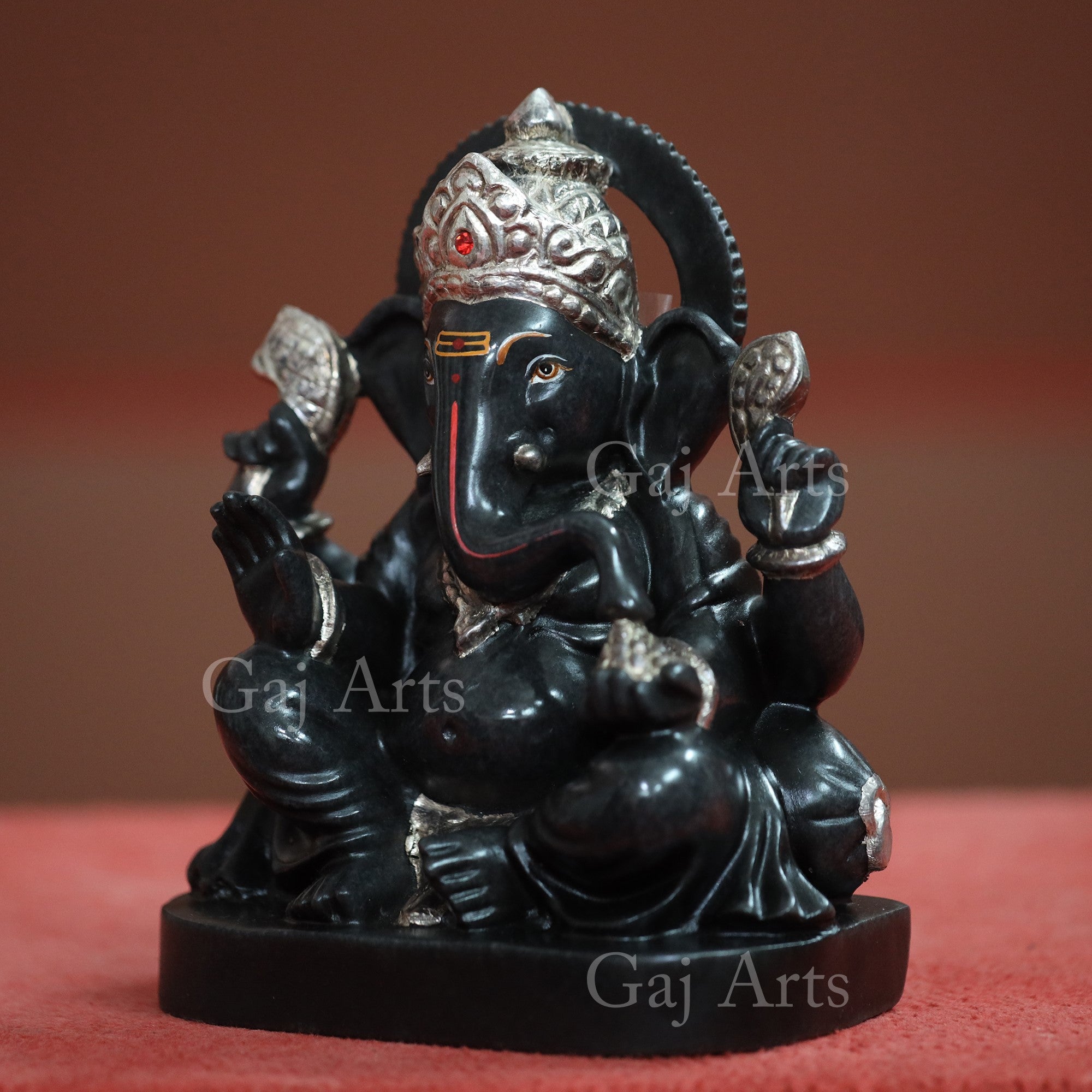 Rajasthan Black Marble Ganesh Idol | 9 Inch