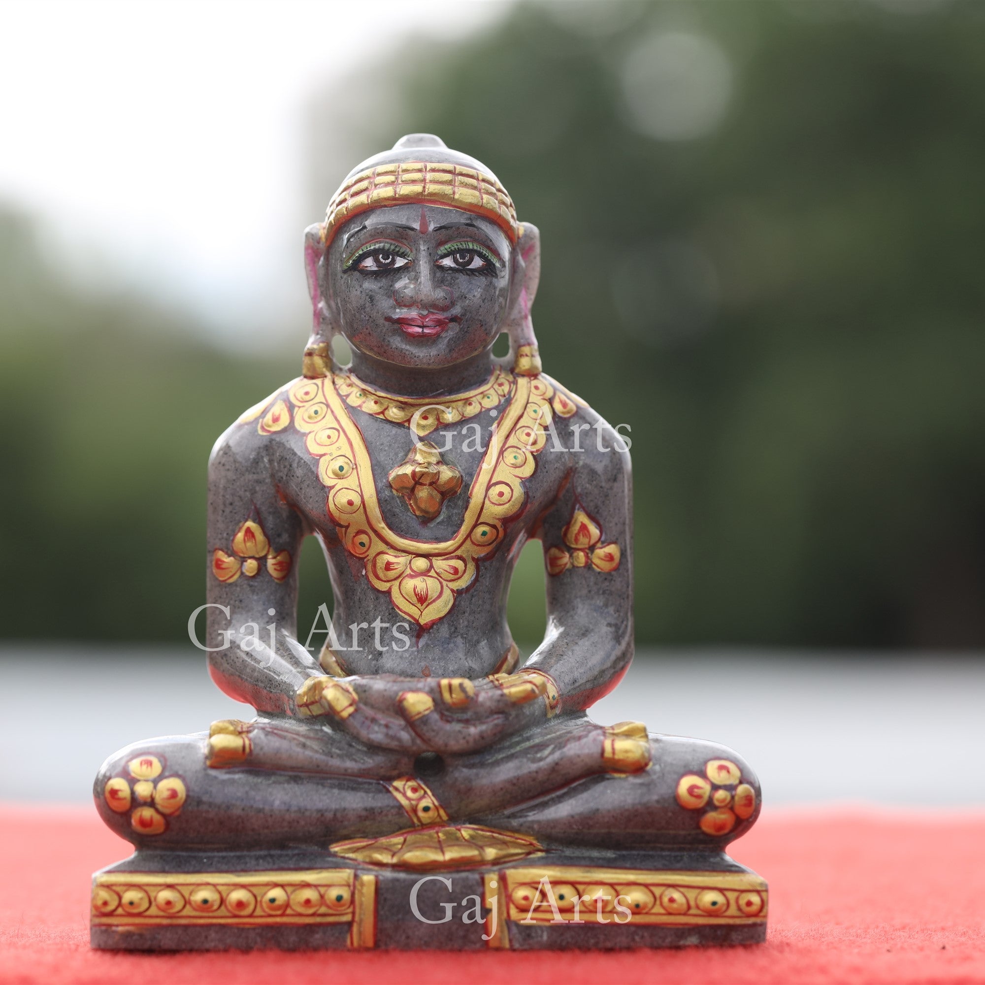 Grey Margaj Stone Jain Idol | 5 Inch