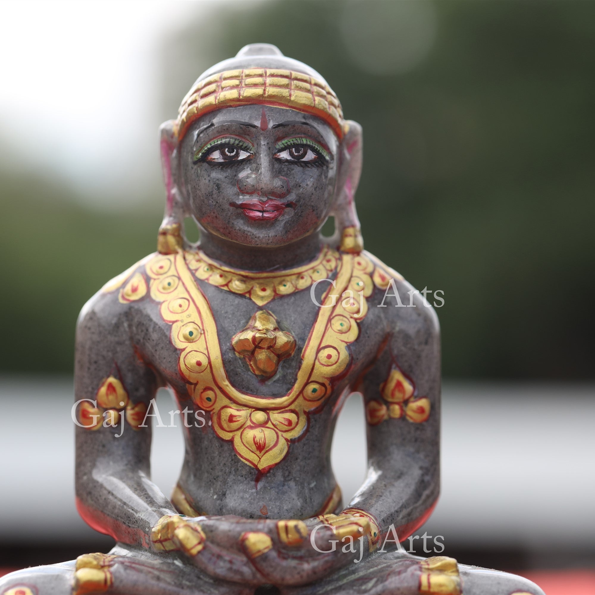 Grey Margaj Stone Jain Idol | 5 Inch