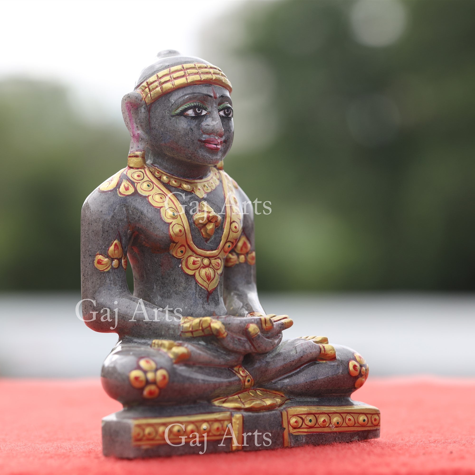 Grey Margaj Stone Jain Idol | 5 Inch