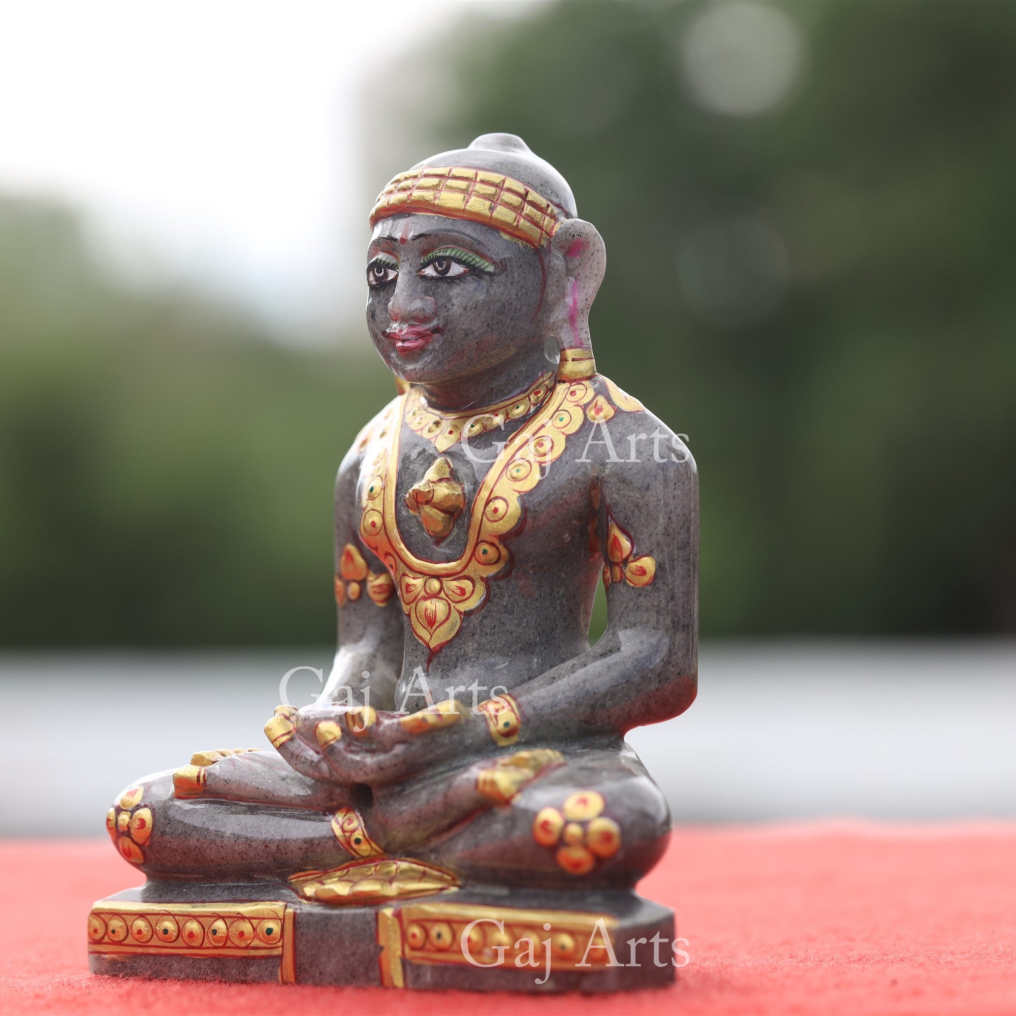 Grey Margaj Stone Jain Idol | 5 Inch