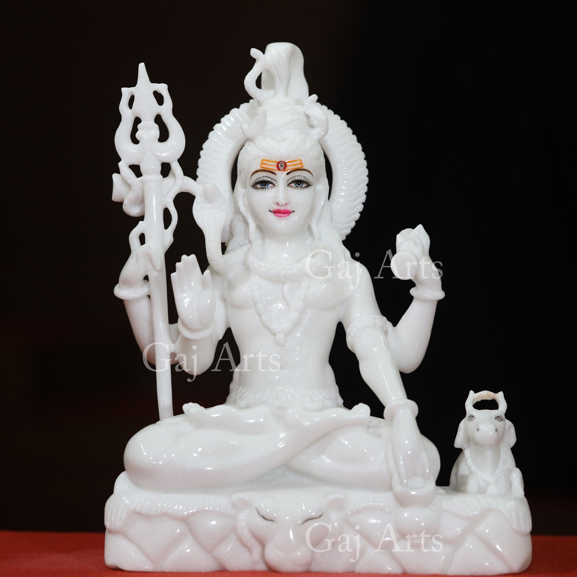 Super White Makrana Marble Shiva Statue | 15 Inch