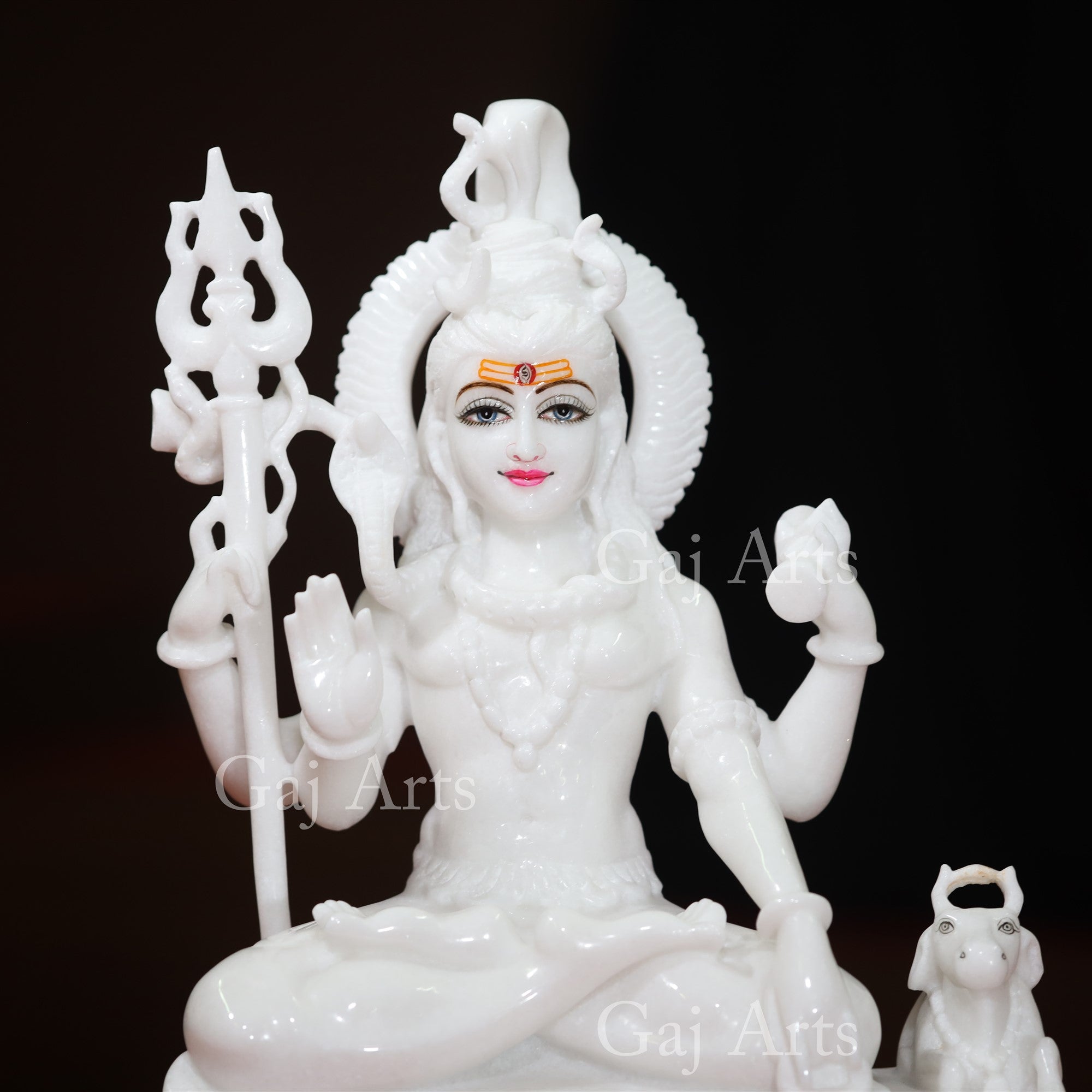 Super White Makrana Marble Shiva Statue | 15 Inch