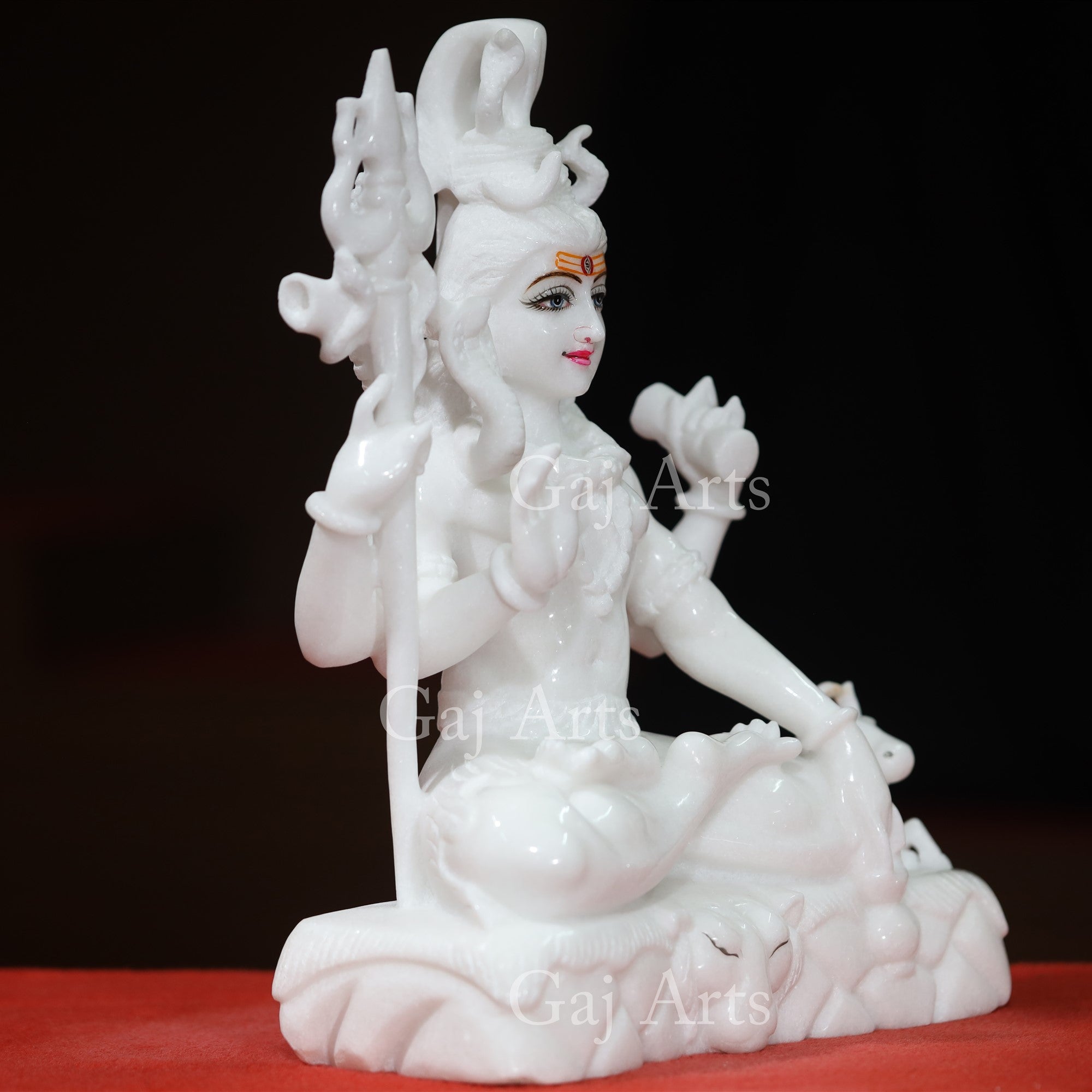 Super White Makrana Marble Shiva Statue | 15 Inch