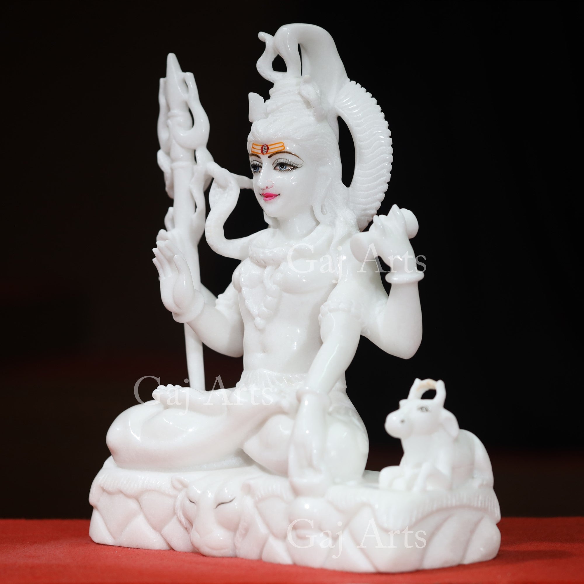 Super White Makrana Marble Shiva Statue | 15 Inch