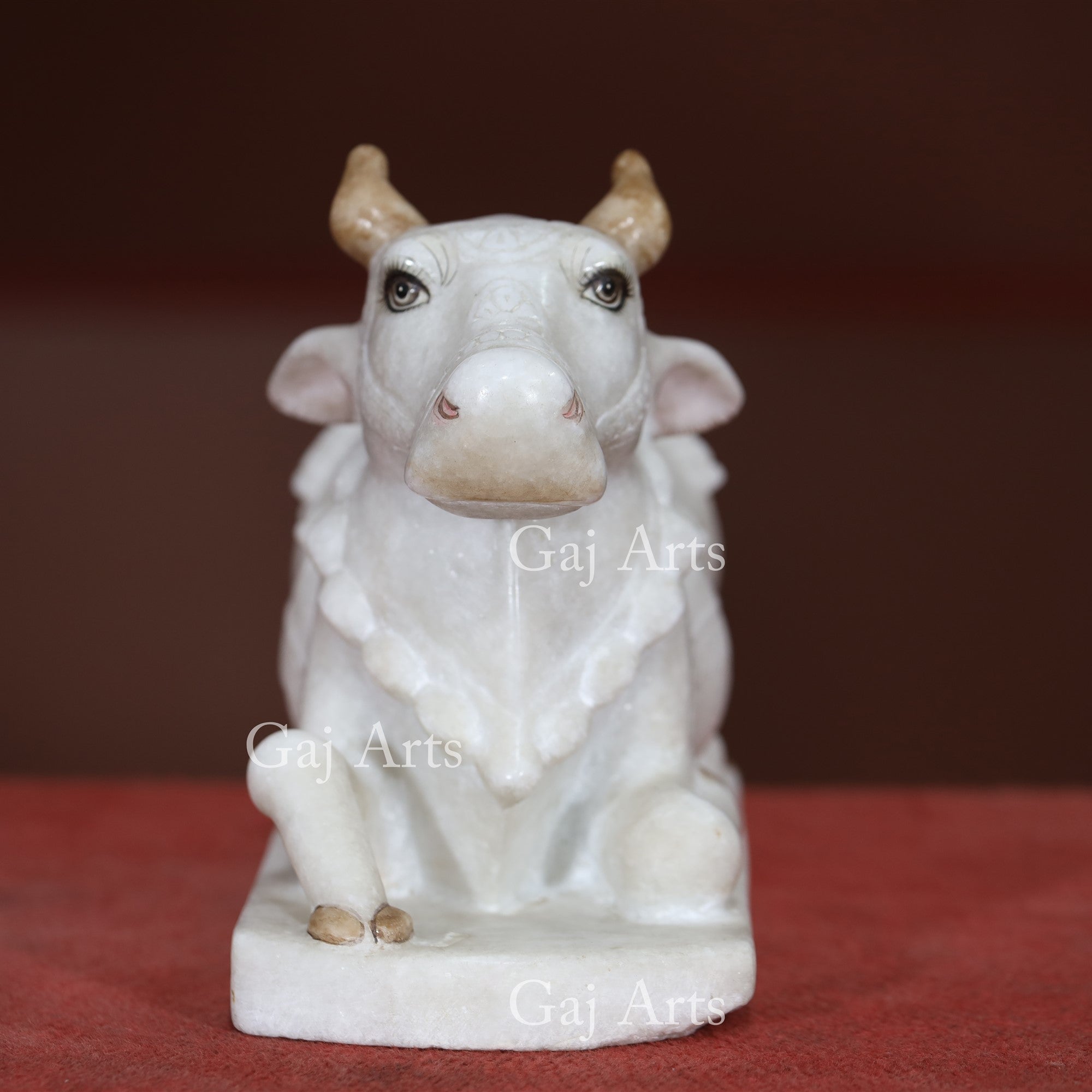 Makrana Marble Nandi Idol | 12 Inch