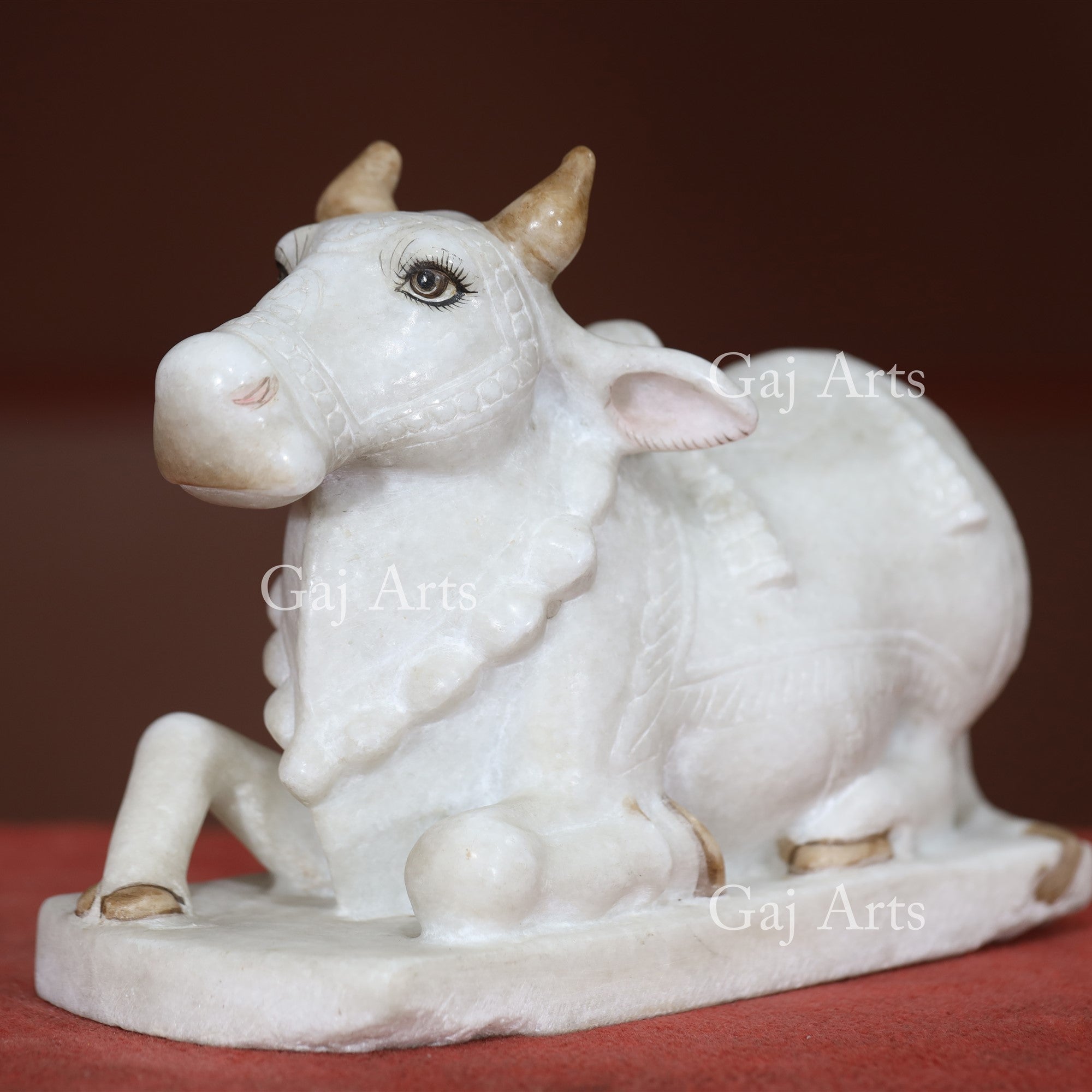 Makrana Marble Nandi Idol | 12 Inch