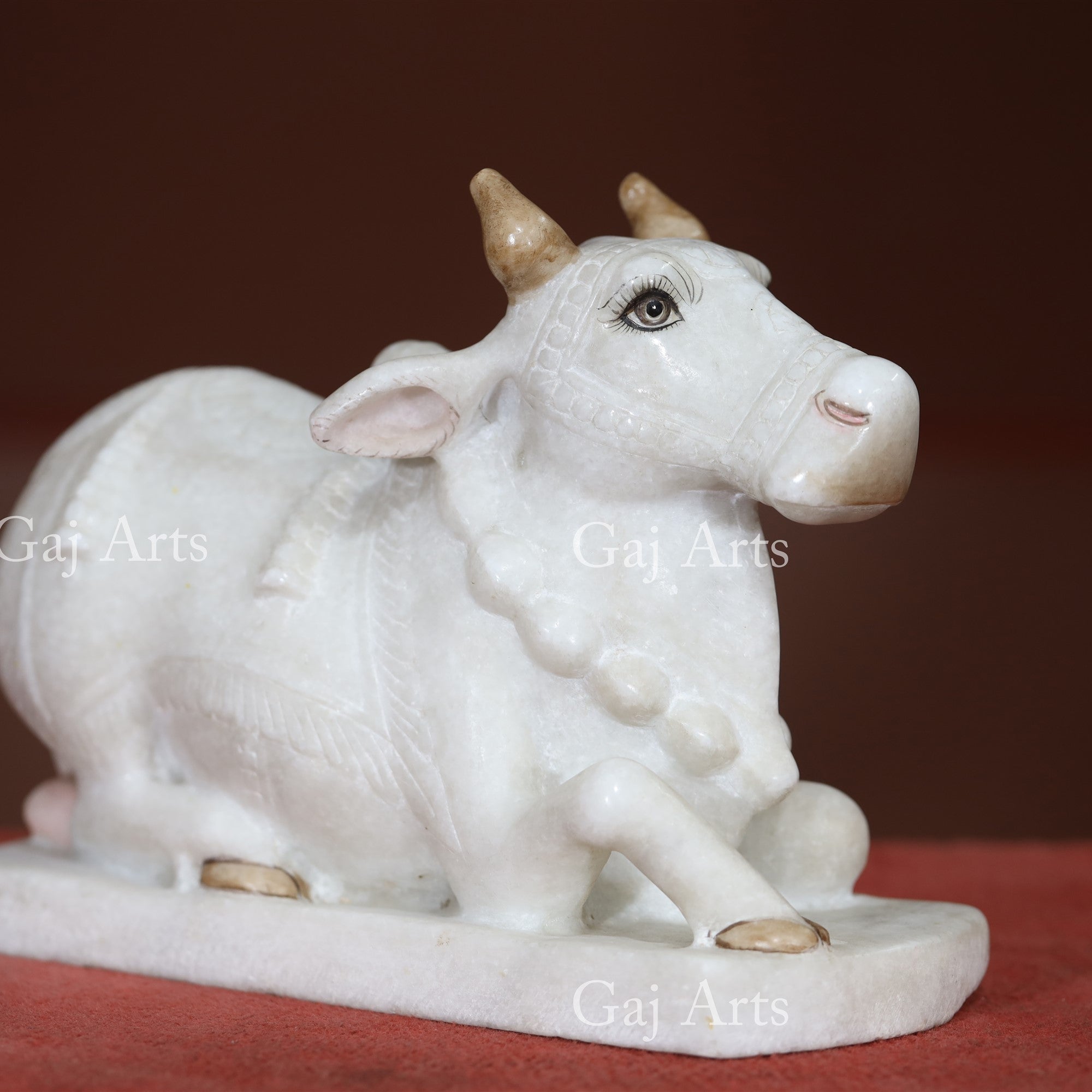 Makrana Marble Nandi Idol | 12 Inch