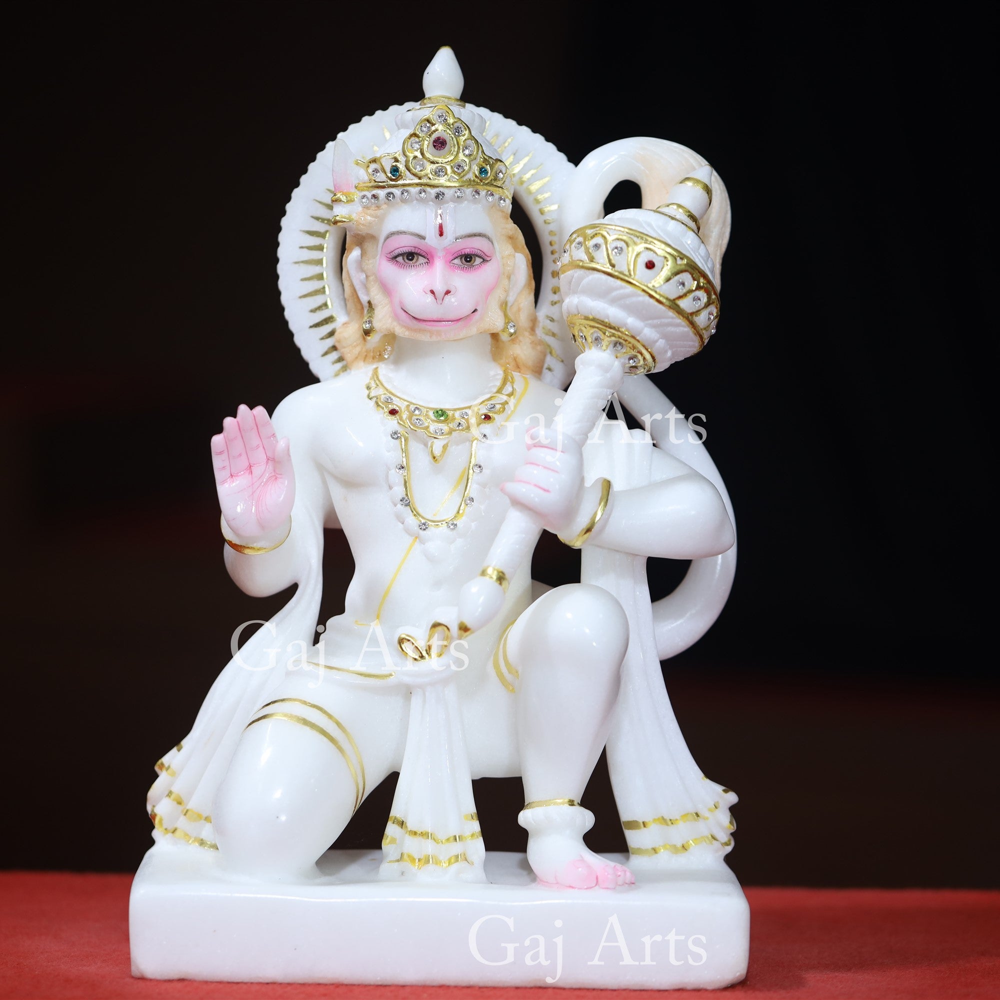 Marble Ashirwad Hanuman Ji Idol | 15 Inch