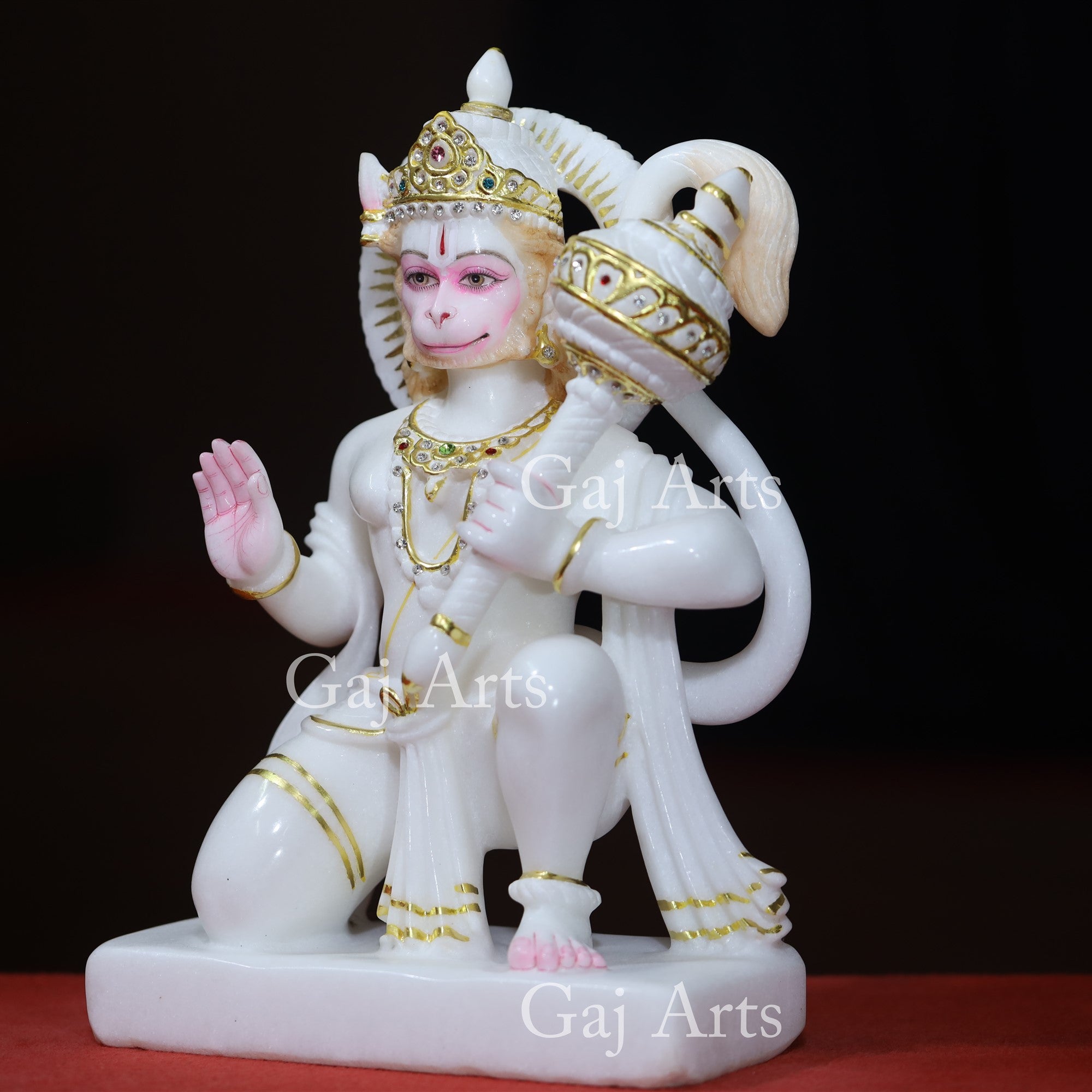 Marble Ashirwad Hanuman Ji Idol | 15 Inch