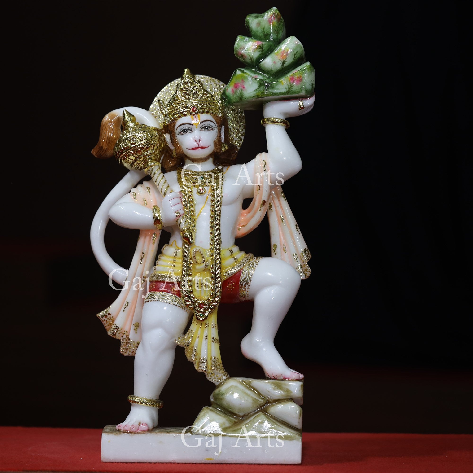 White Makrana Marble Veer Hanuman Ji Idol | 21 Inch