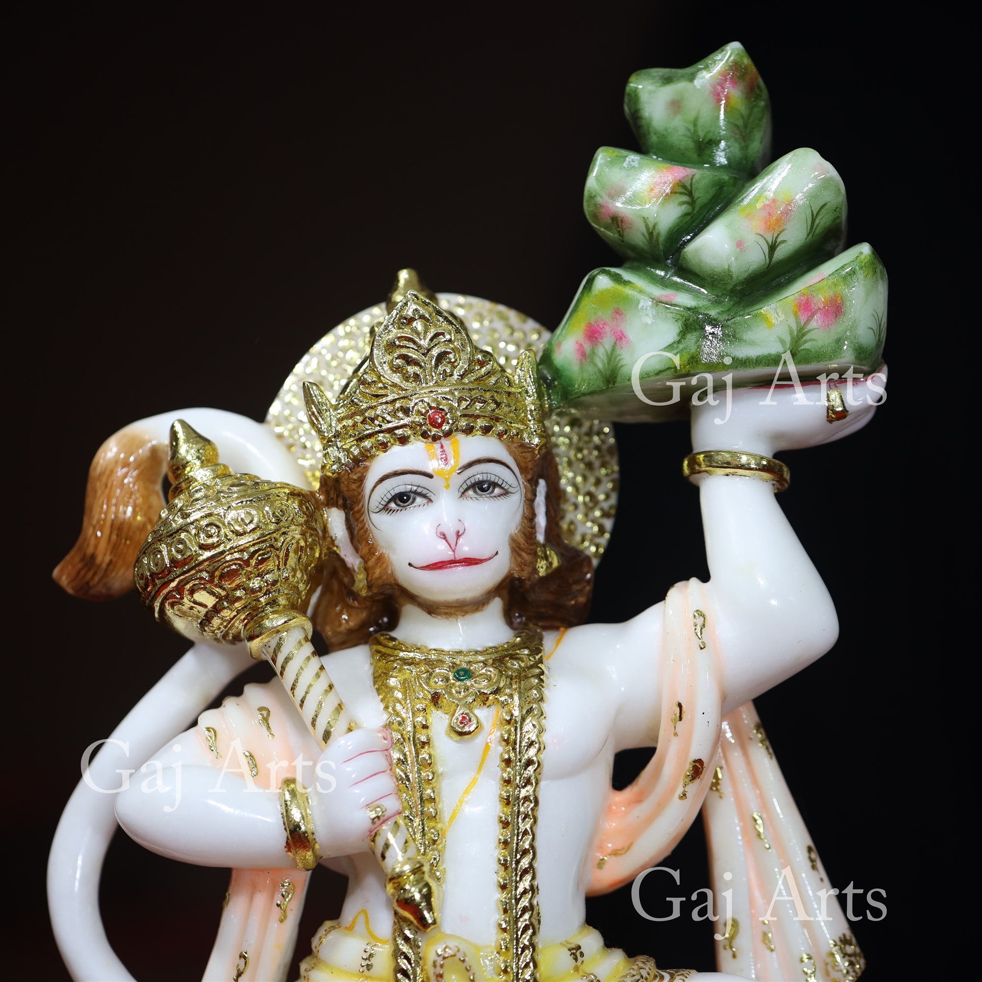 White Makrana Marble Veer Hanuman Ji Idol | 21 Inch