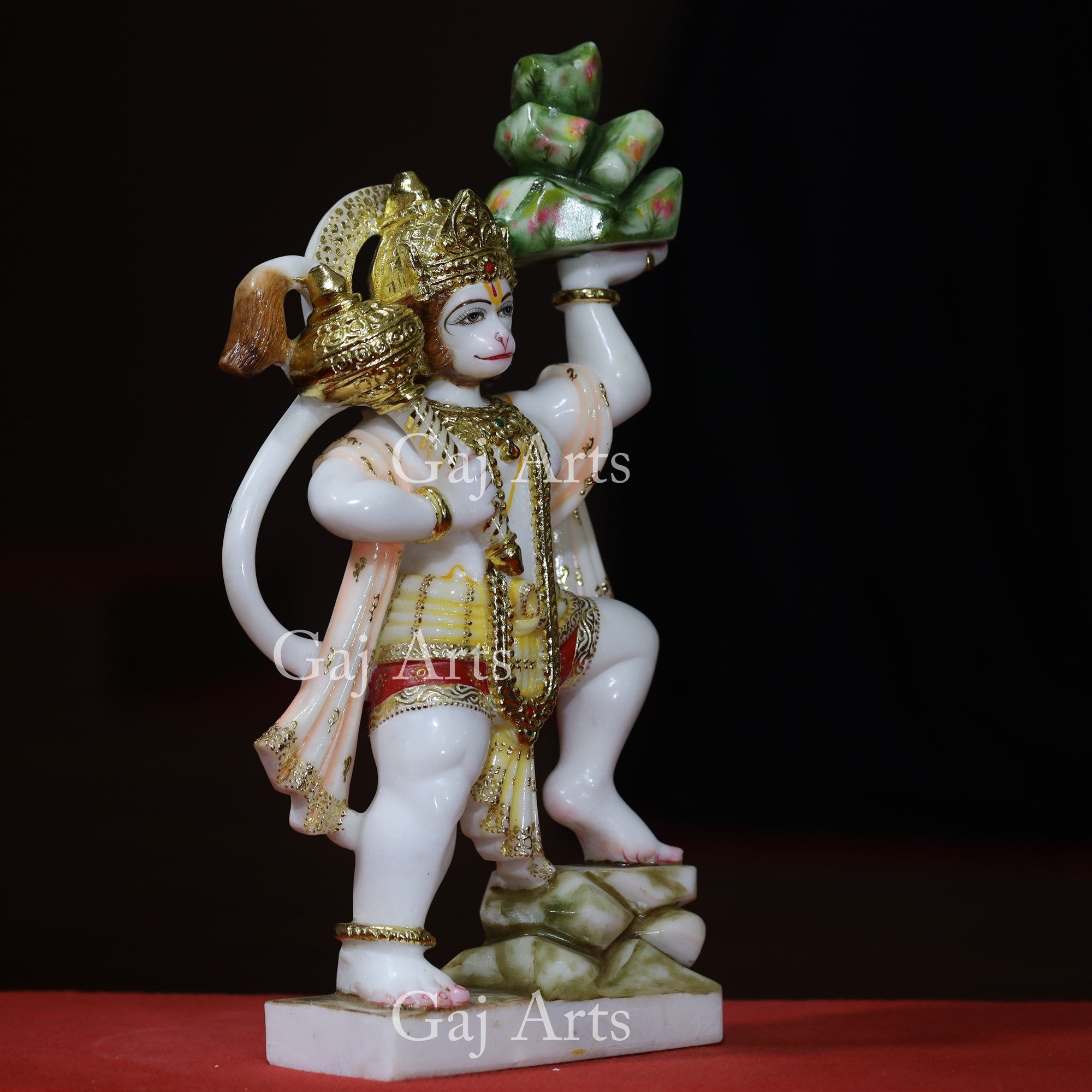 White Makrana Marble Veer Hanuman Ji Idol | 21 Inch