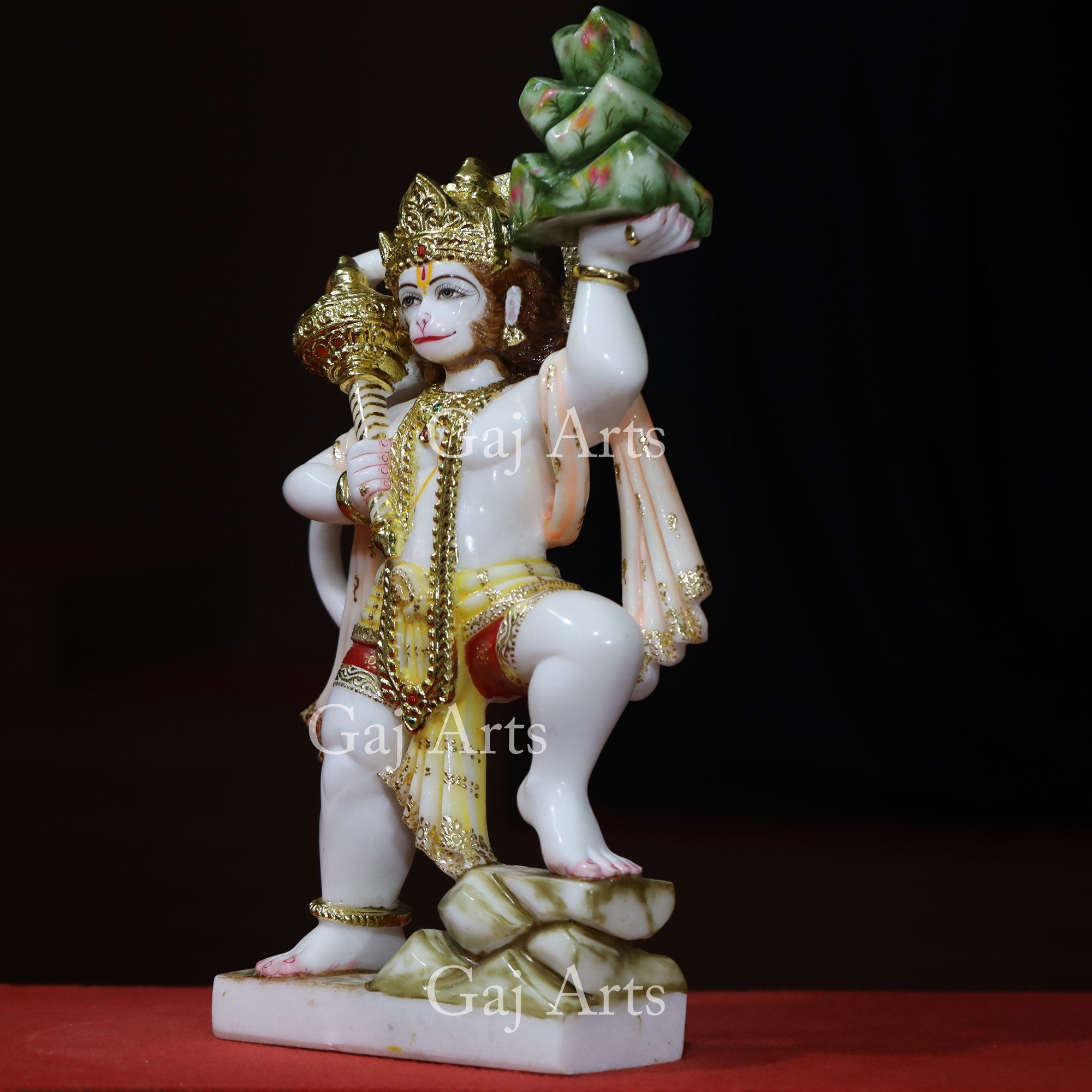 White Makrana Marble Veer Hanuman Ji Idol | 21 Inch