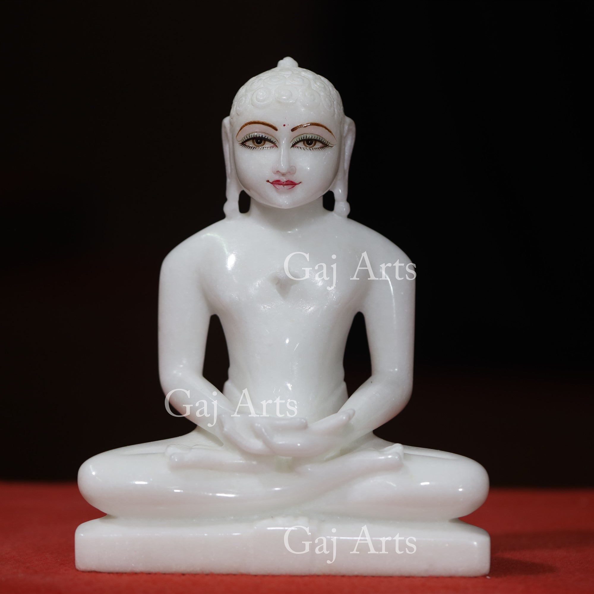 White Makrana Marble Jain Idol | 9 Inch