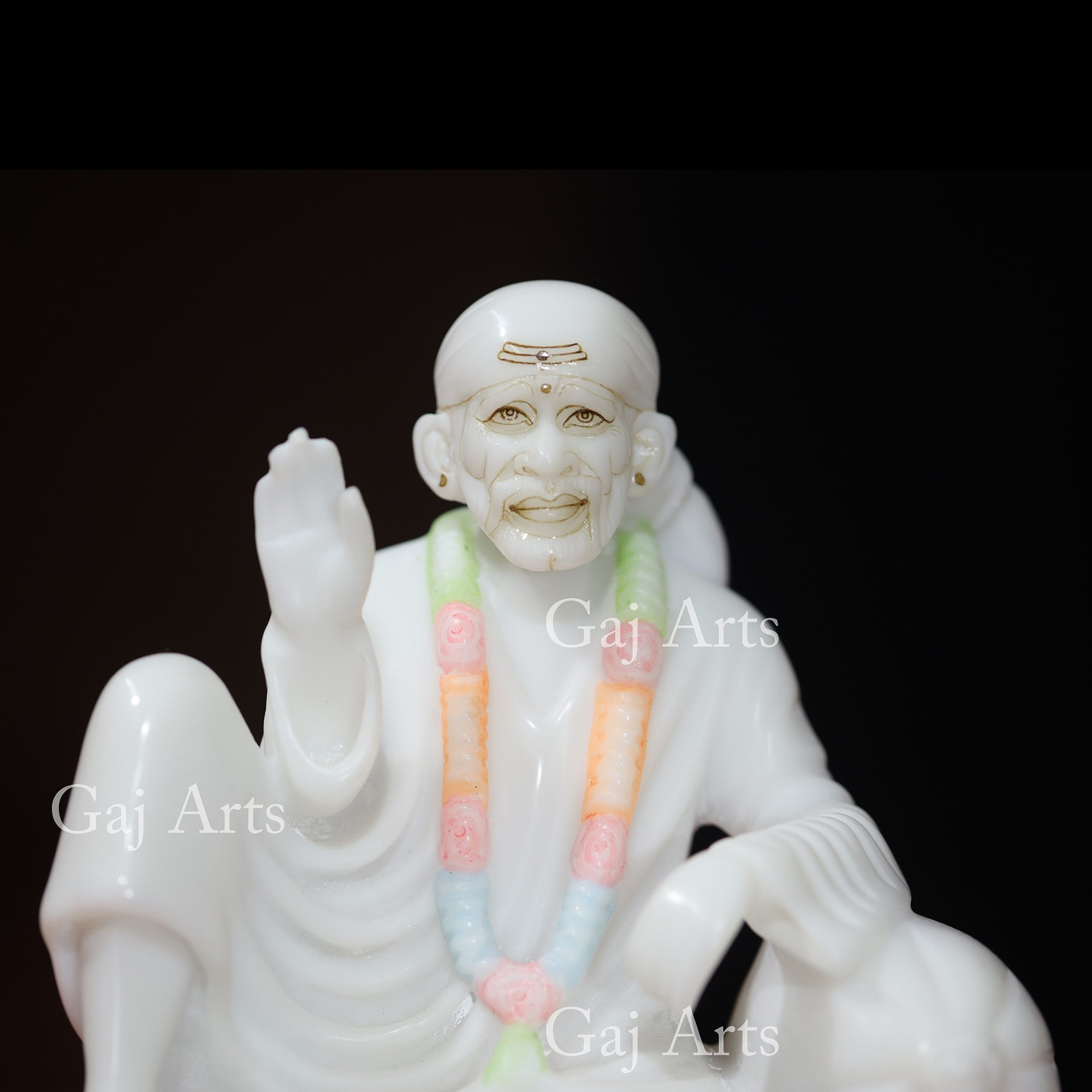 Marble Powder Sai Baba Idol | 6 Inch