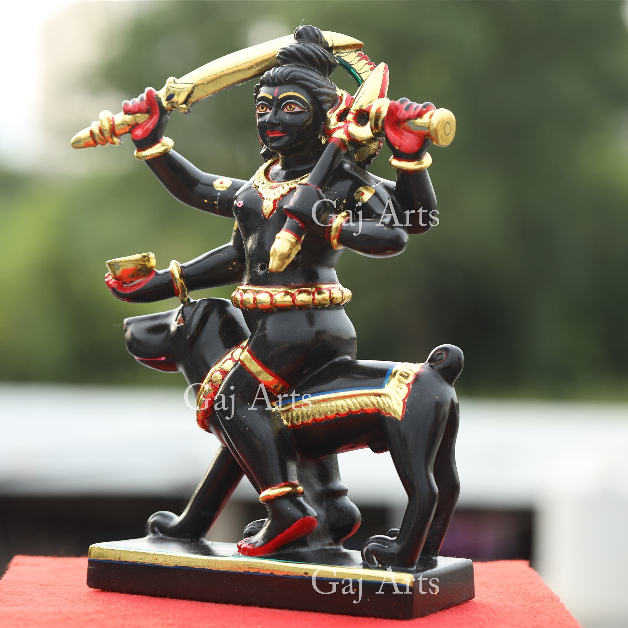 Rajasthan Black Marble Kaal Bhairav Idol | 15 Inch