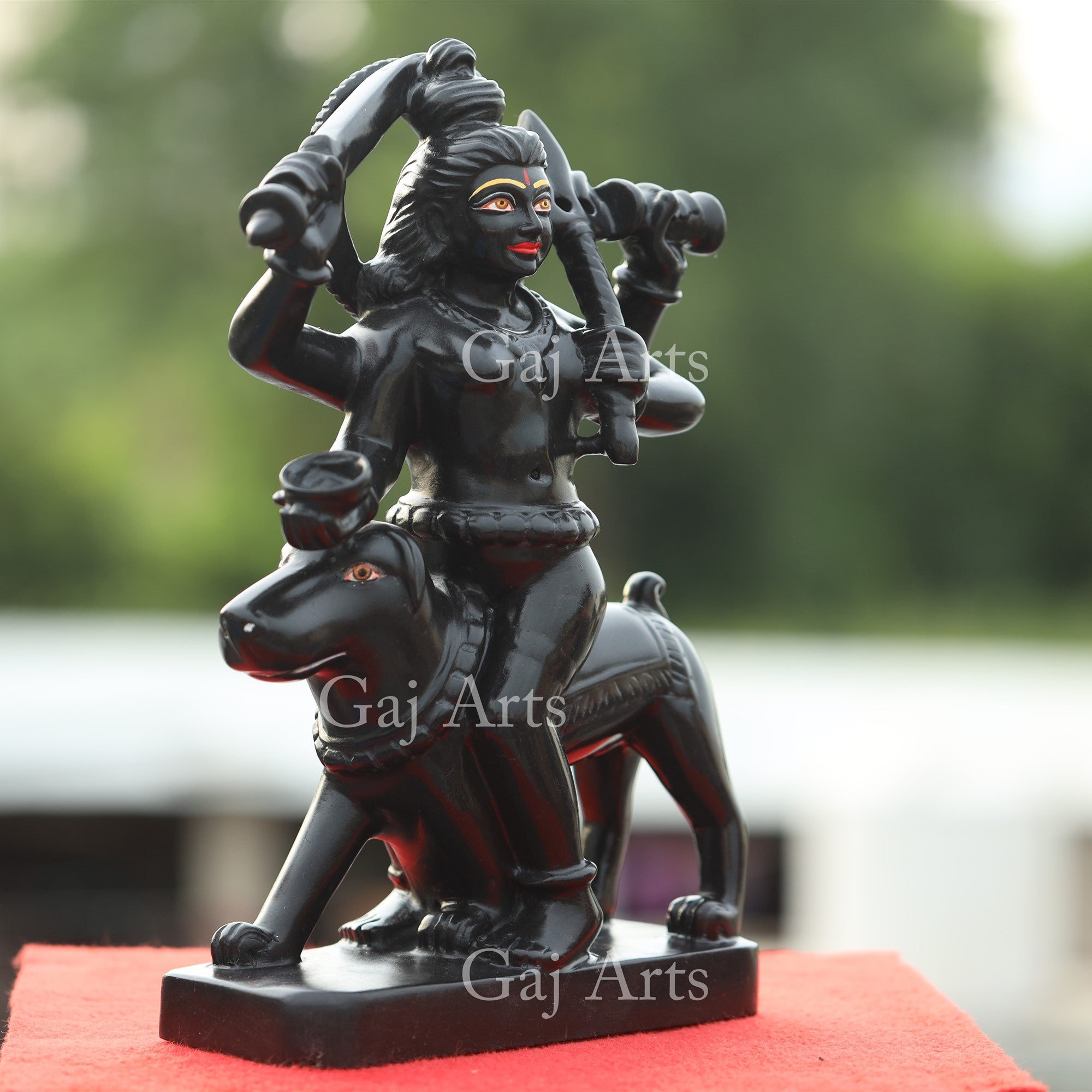 Black Marble Kaal Bhairav Idol | 15 Inch