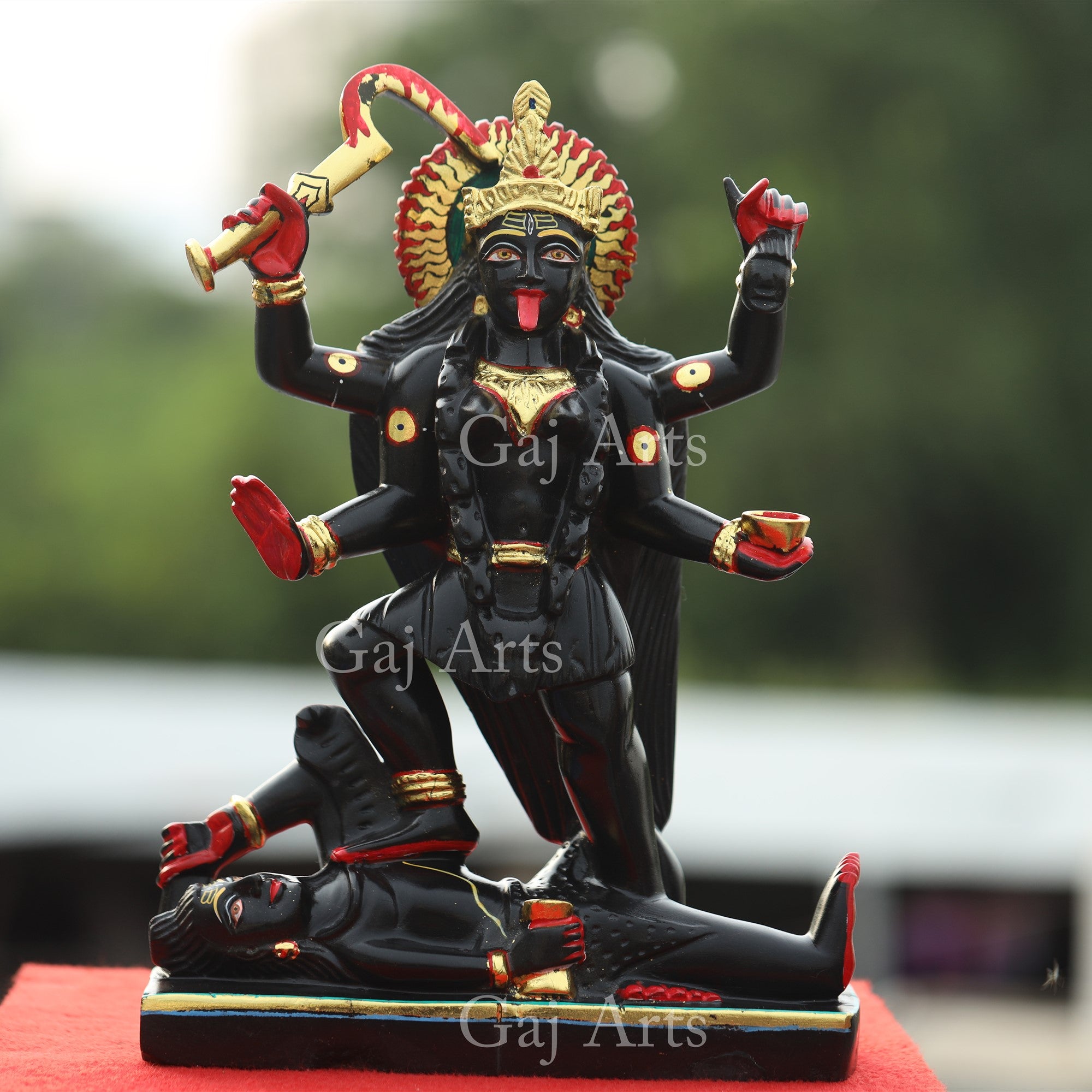 Black Marble Kali Mata Idol | 16 Inch