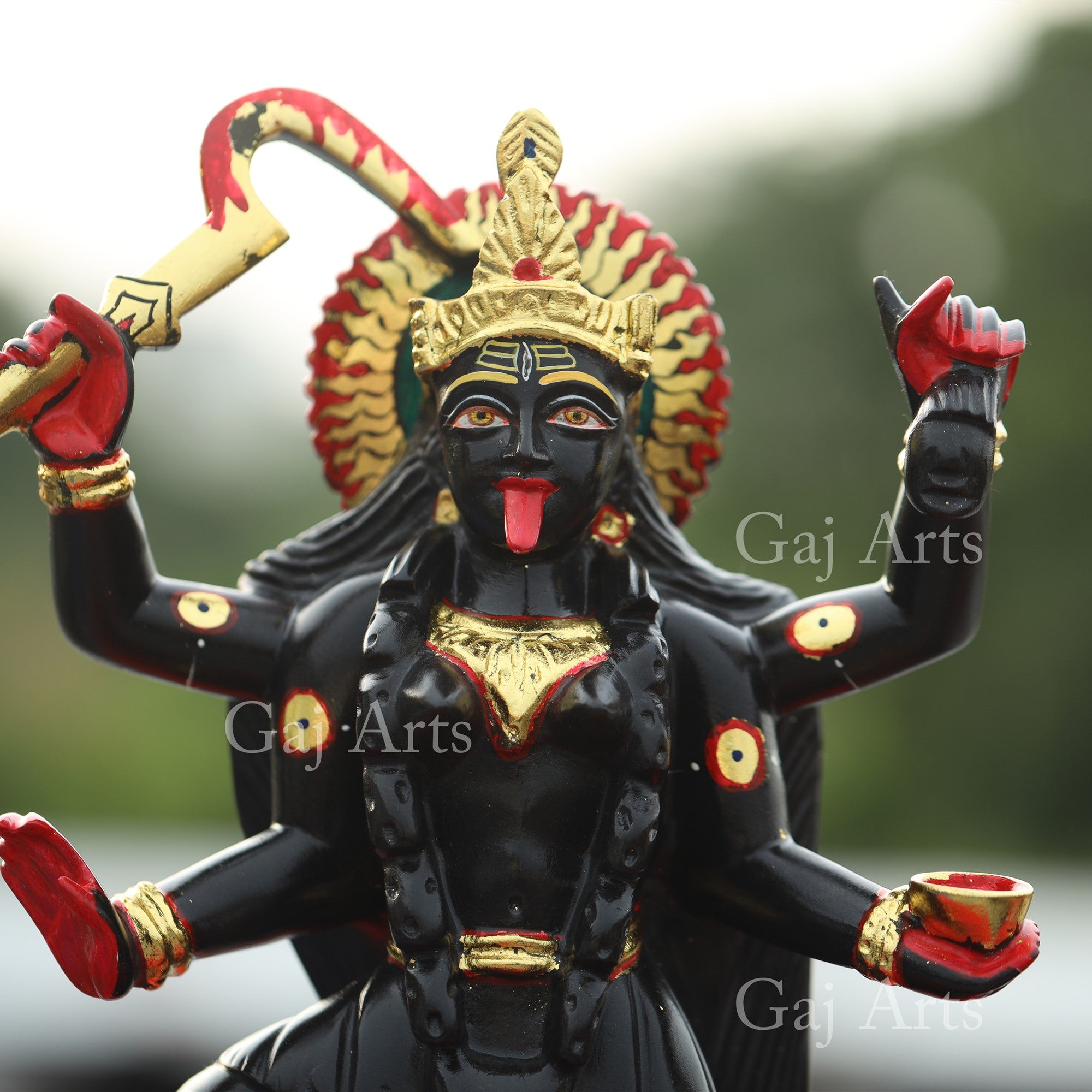 Black Marble Kali Mata Idol | 16 Inch