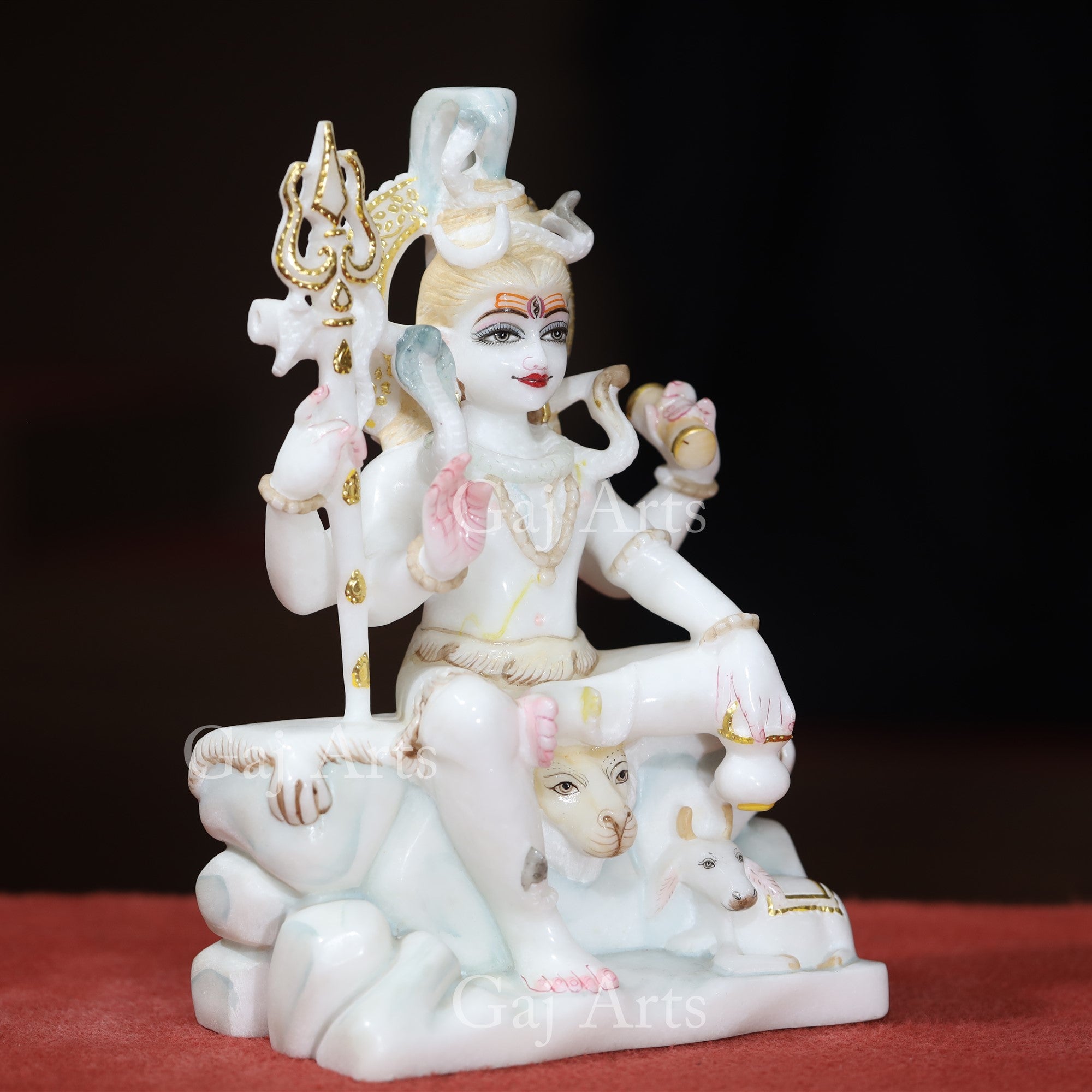 Super White Makrana Marble Shiva Statue | 12 Inch