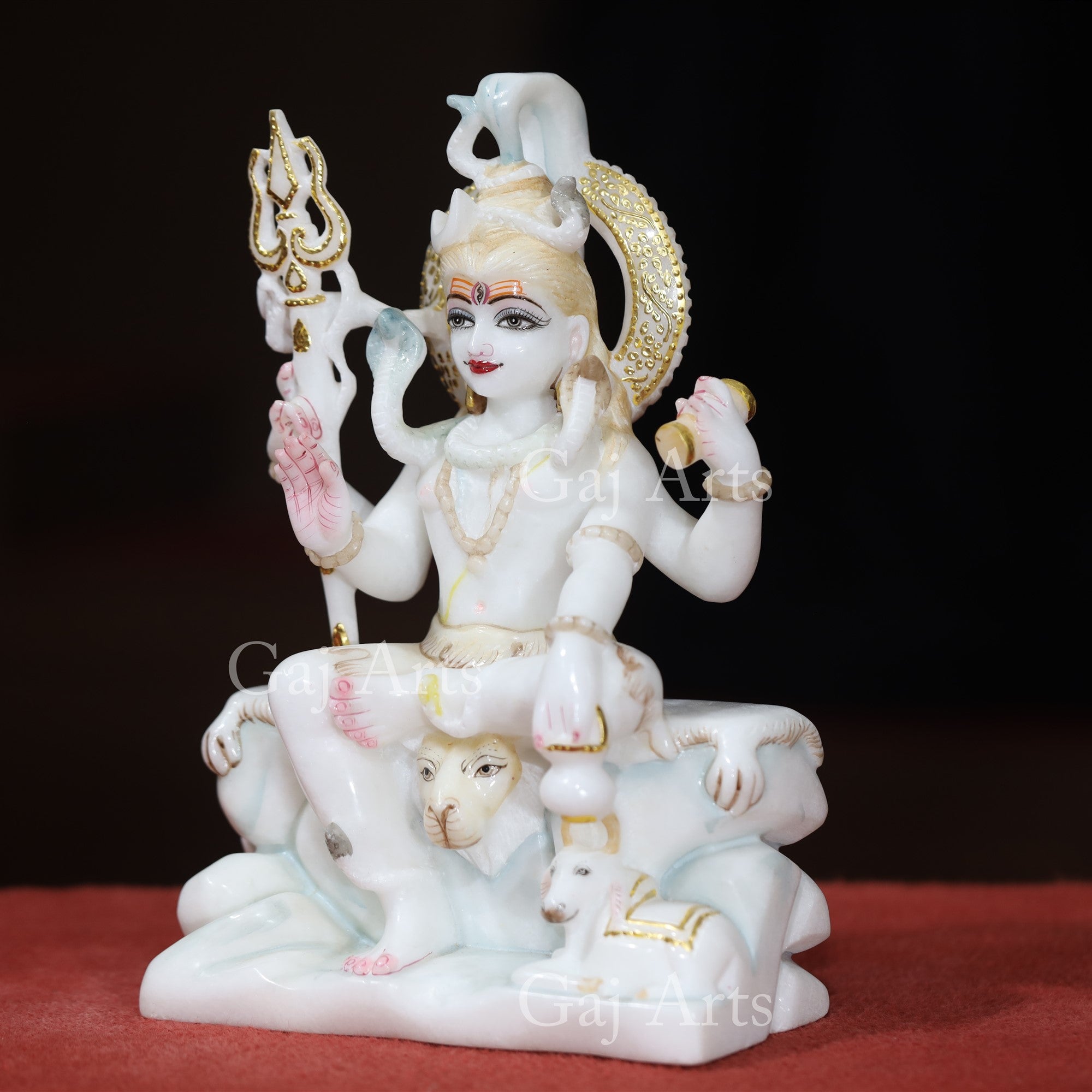 Super White Makrana Marble Shiva Statue | 12 Inch