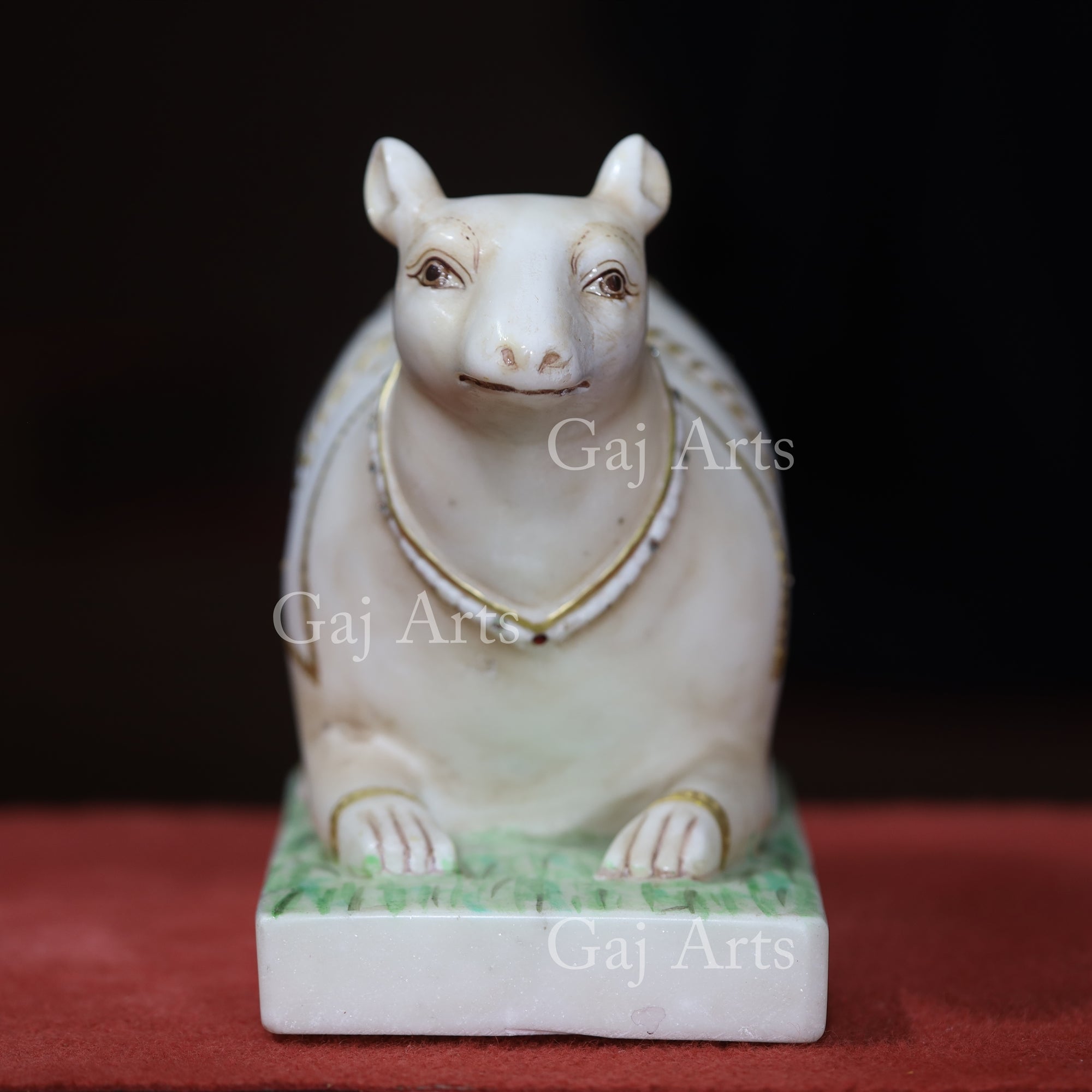 Makrana Marble Mouse Statue | 12 Inch