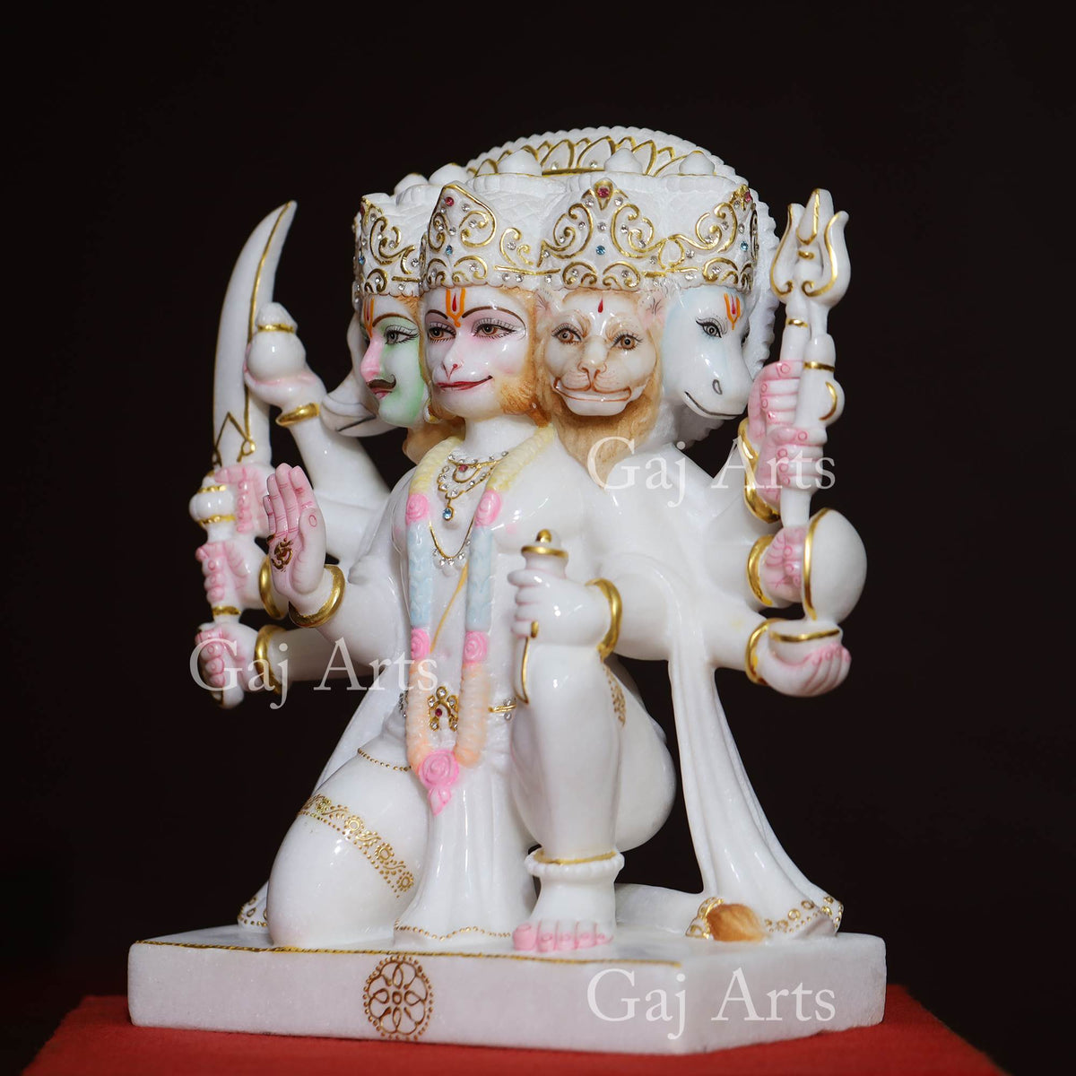White Makrana Marble Panchmukhi Hanuman Ji | 15 Inch