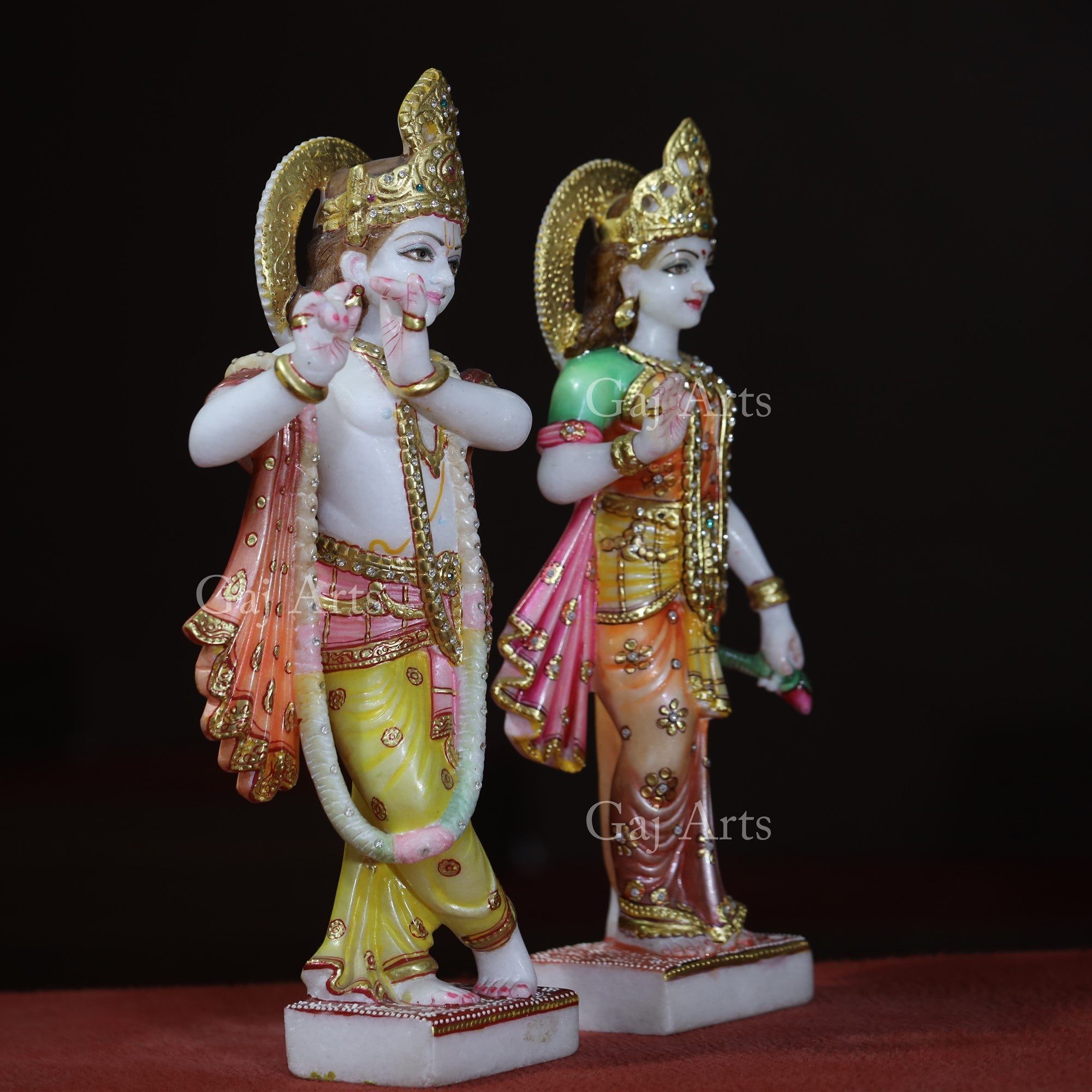 Super White Makrana Marble Radha Krishna Statue | 18 Inch
