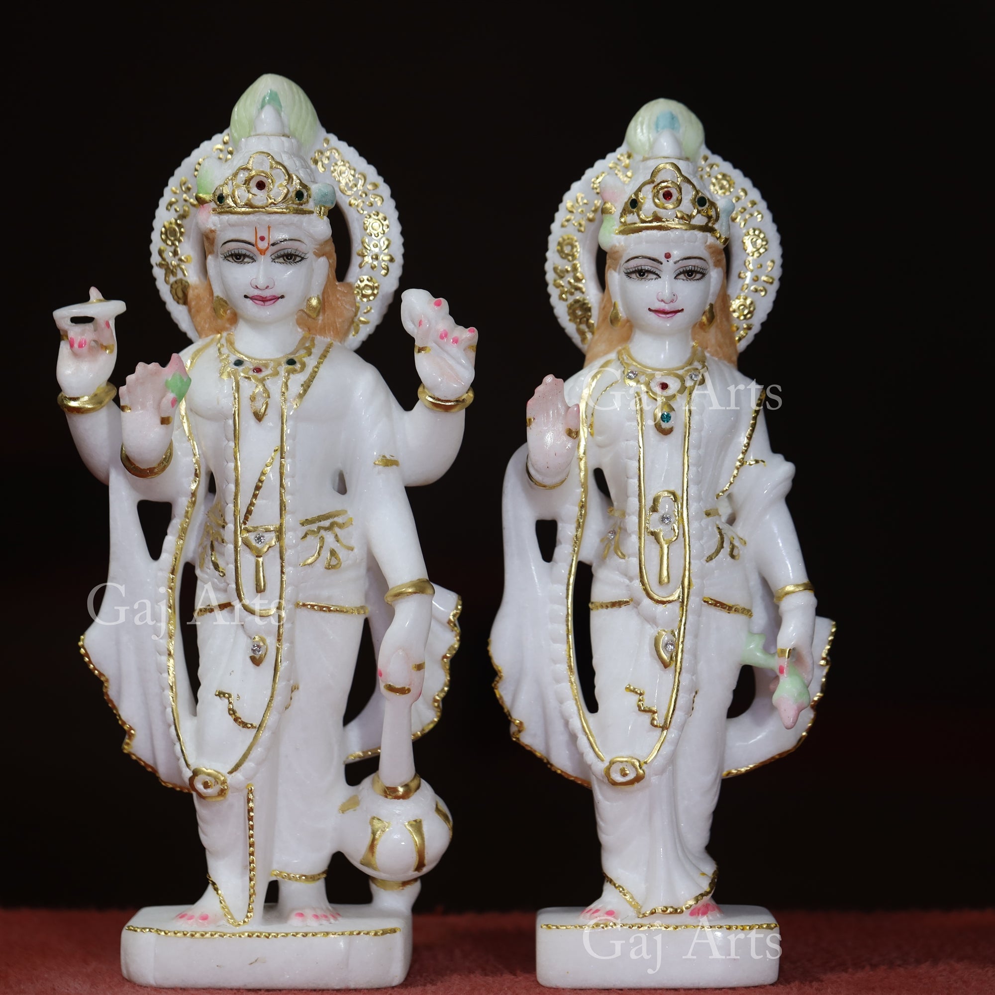 Makrana Marble Lakshmi Narayan Idol | 12 Inch