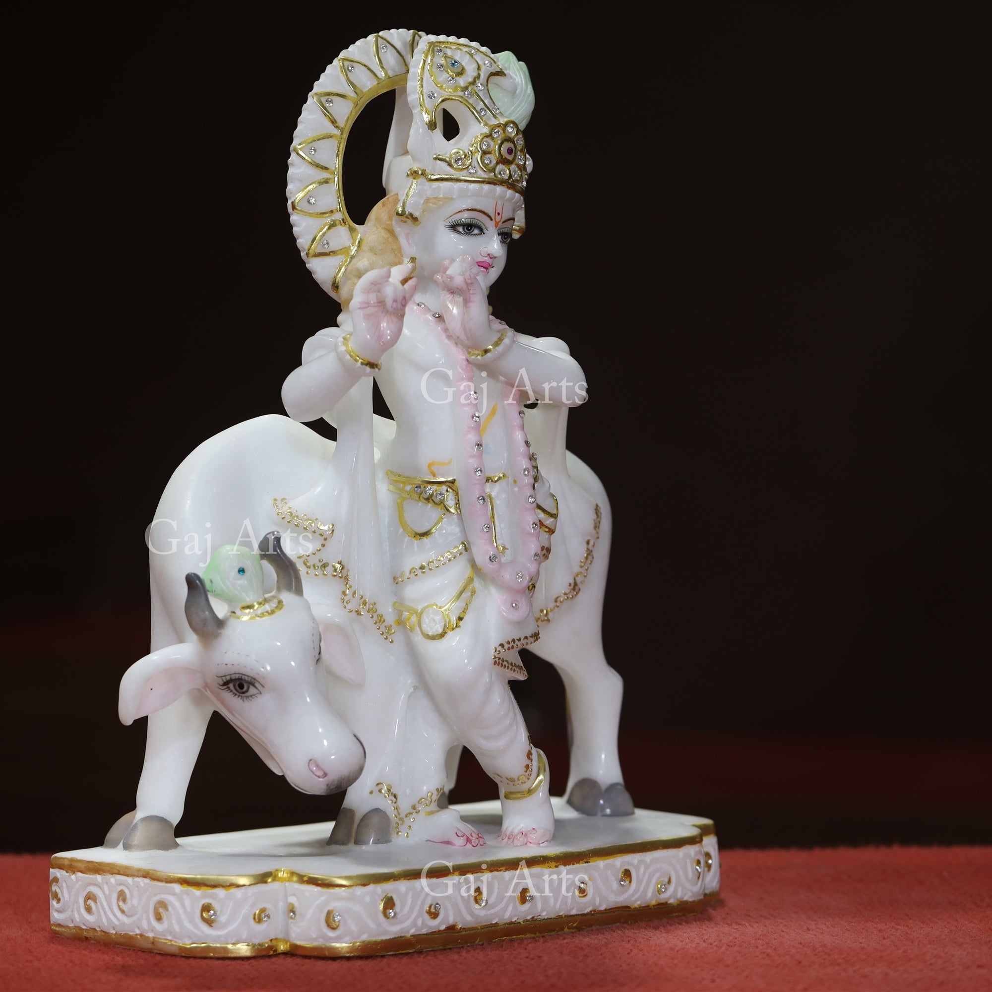 Super White Makrana Marble Go Gopal Idol | 15 Inch
