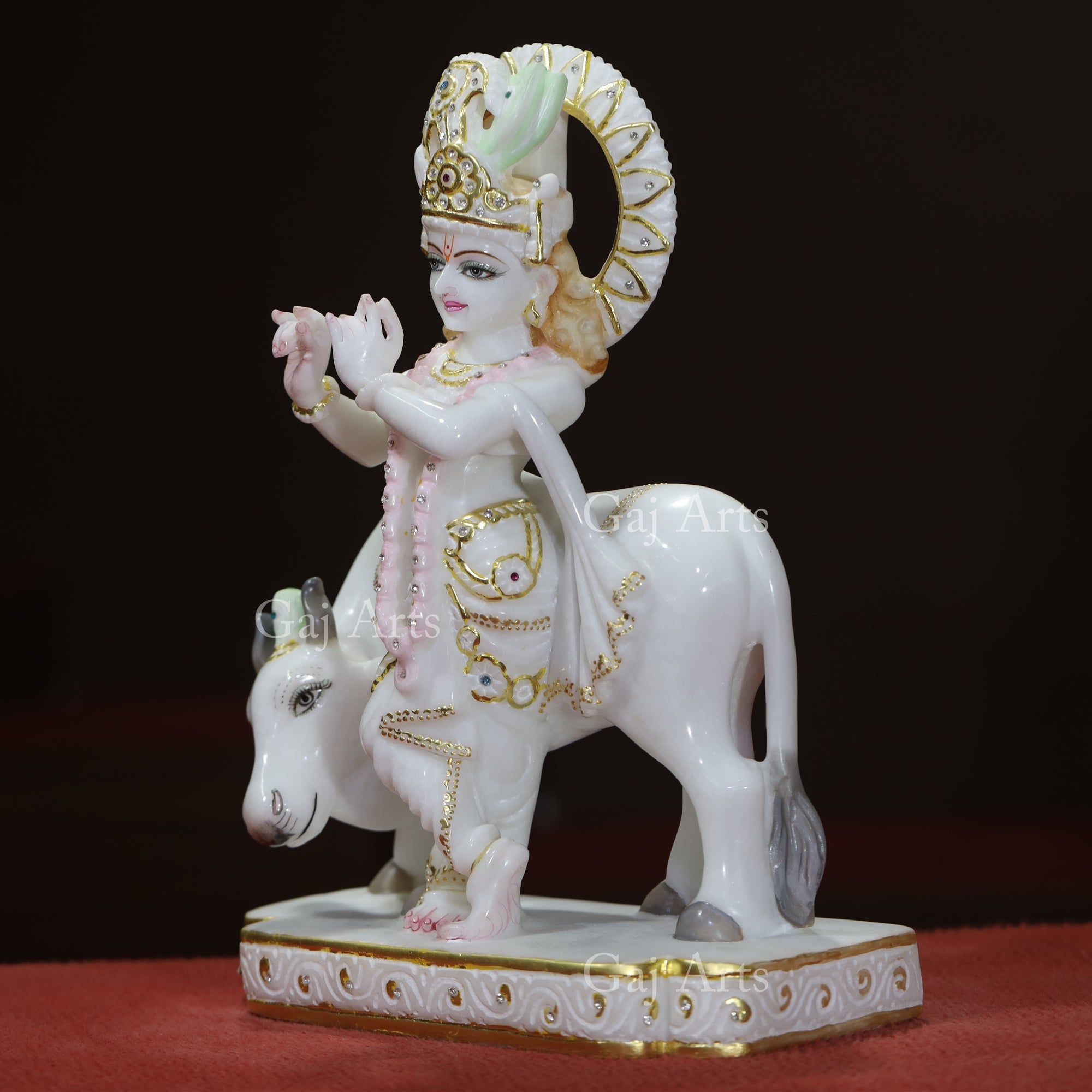 Super White Makrana Marble Go Gopal Idol | 15 Inch